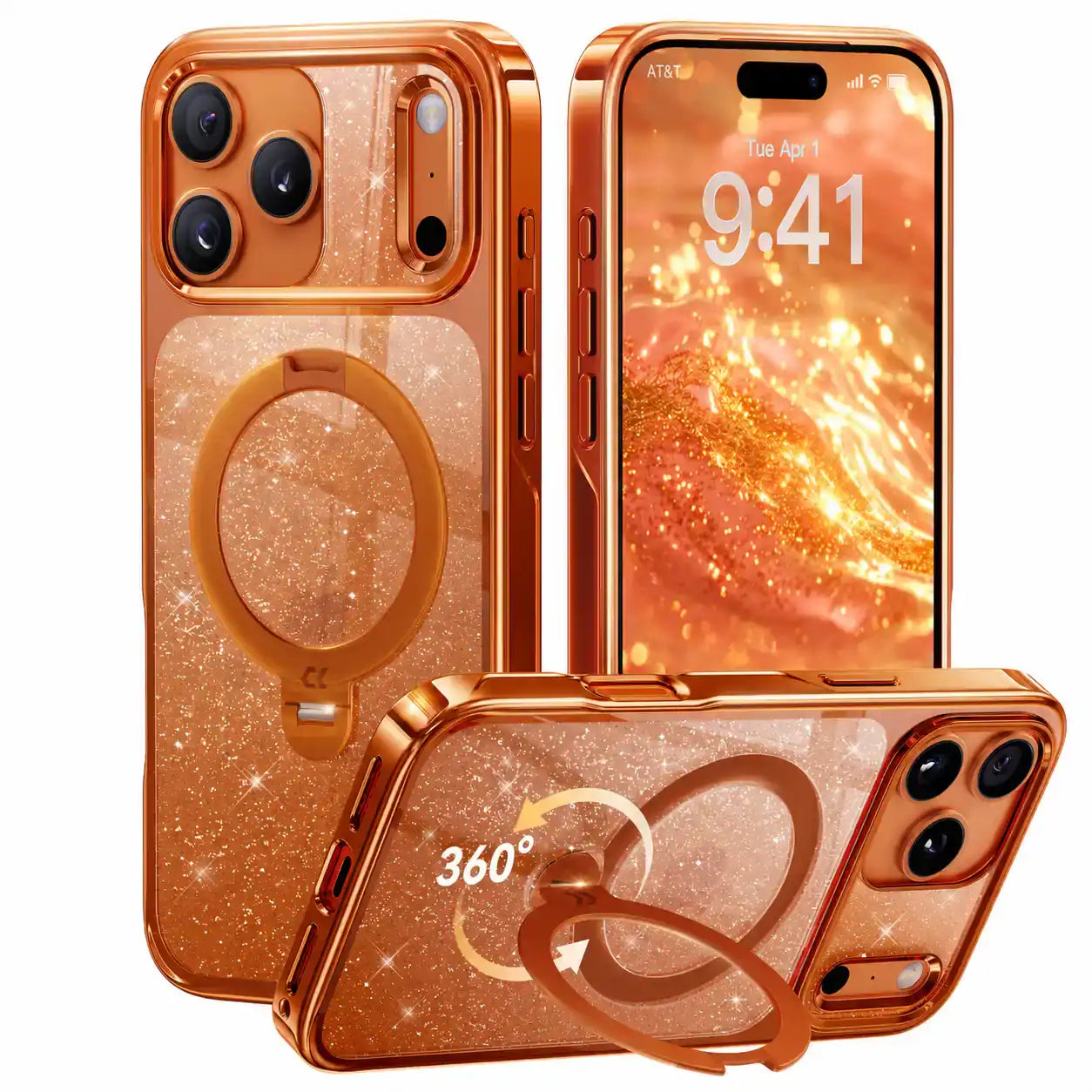 Titanium Glitter StandKOO Halo Shiny Case for iPhone
