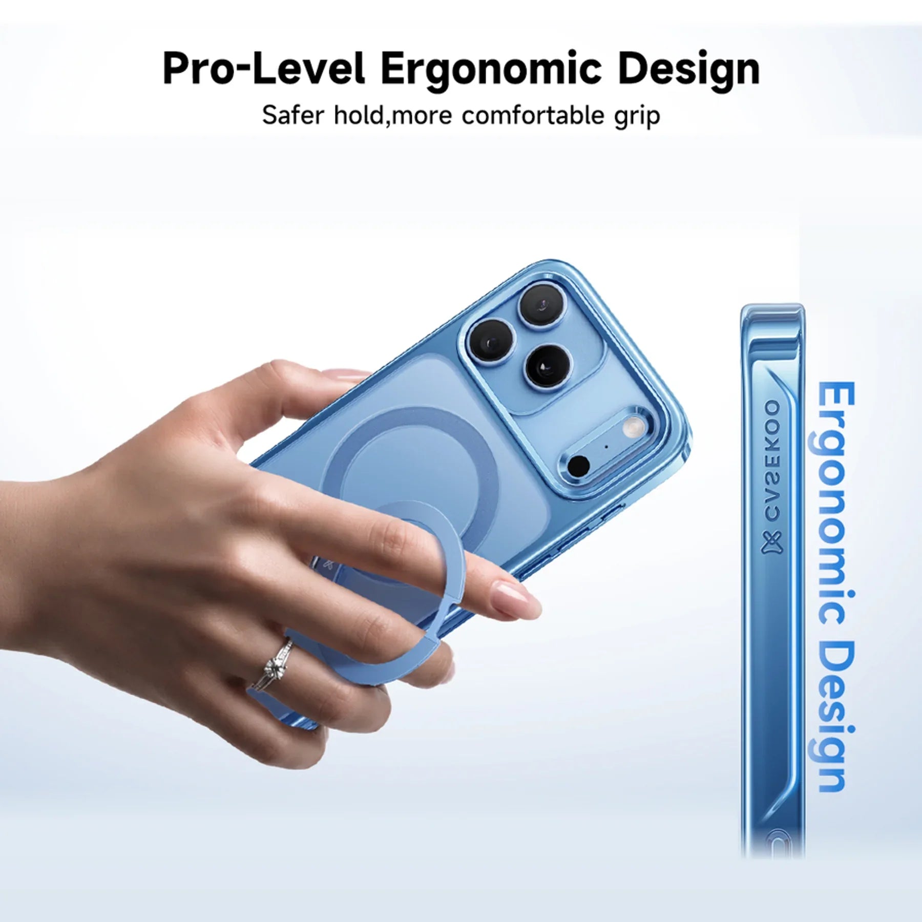 CASEKOO StandKOO Pro Halo Titanium Clear Case