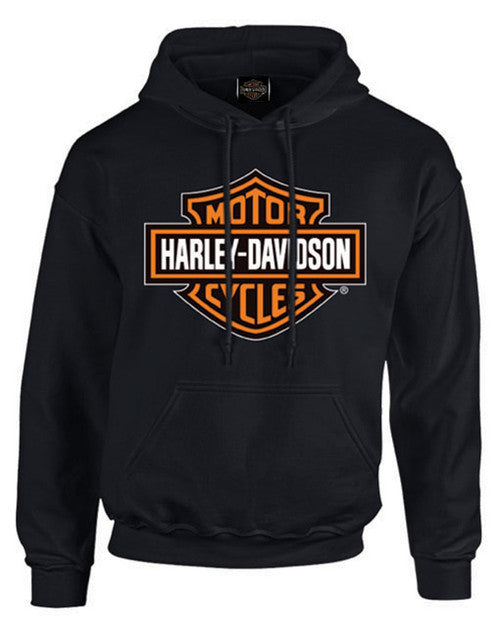 Men's Bar & Shield Pullover Fleece Hoodie – Black