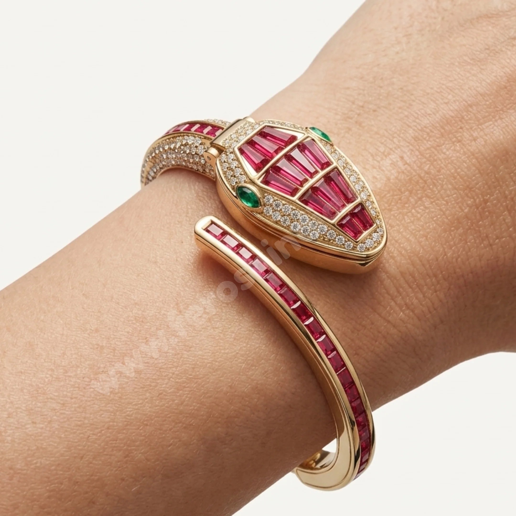 Ruby Snake Bracelet Watch