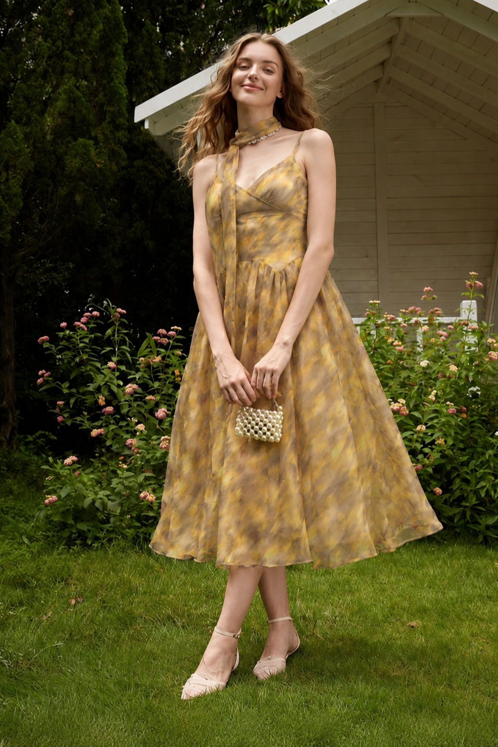 Sunlit Haze Scarf Dress