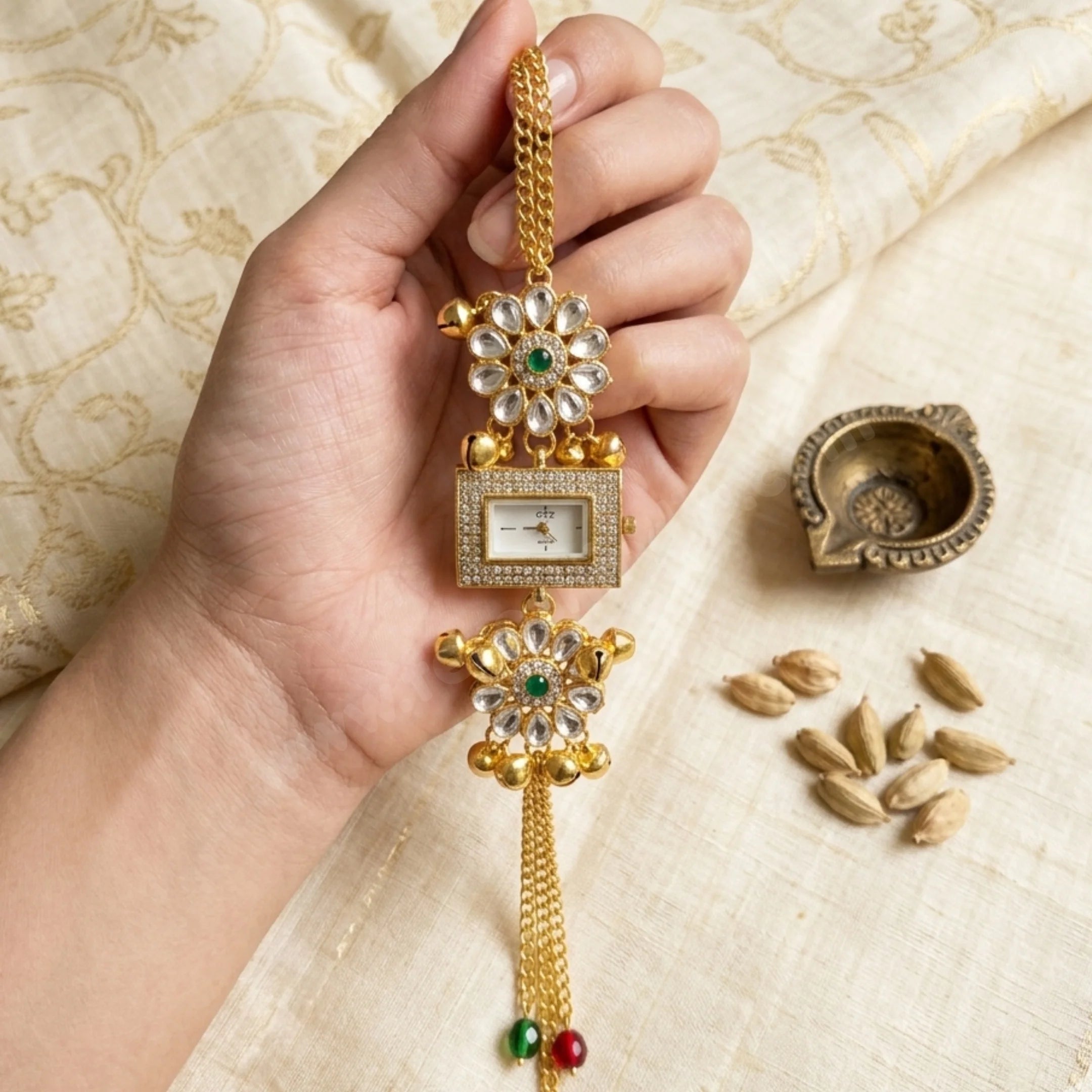 Kundan Floral Watch
