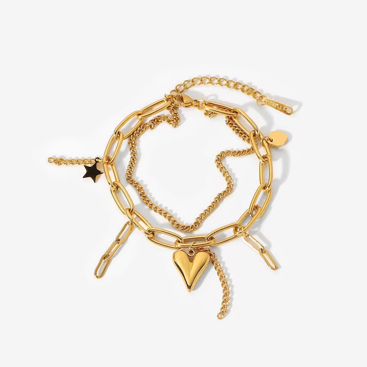 Starry Heart Chainlink Bracelet