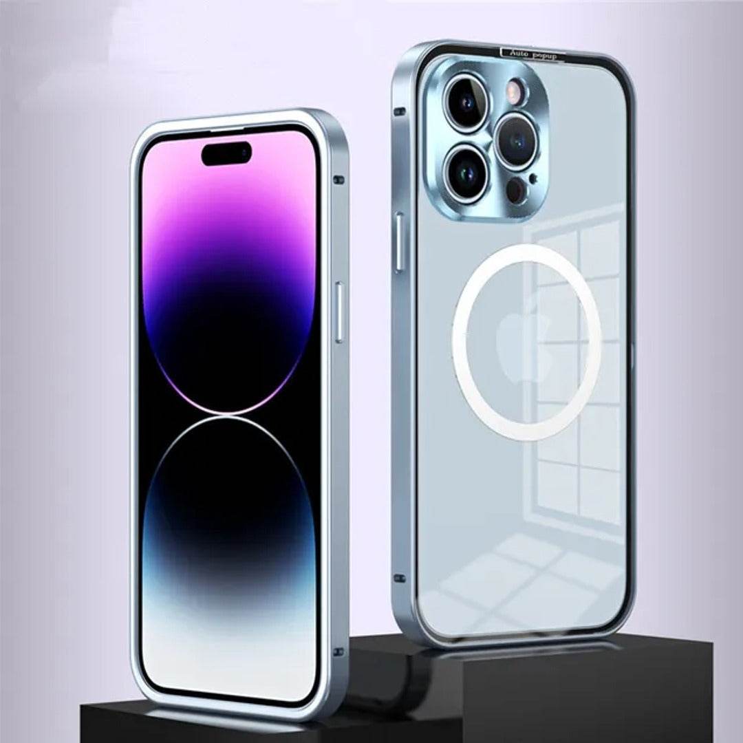 iPhone 14 Series Transparent Metal Magsafe Case