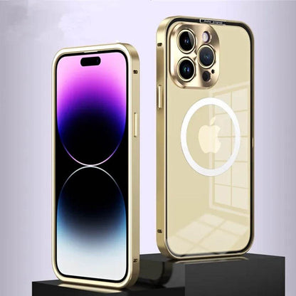iPhone 14 Series Transparent Metal Magsafe Case
