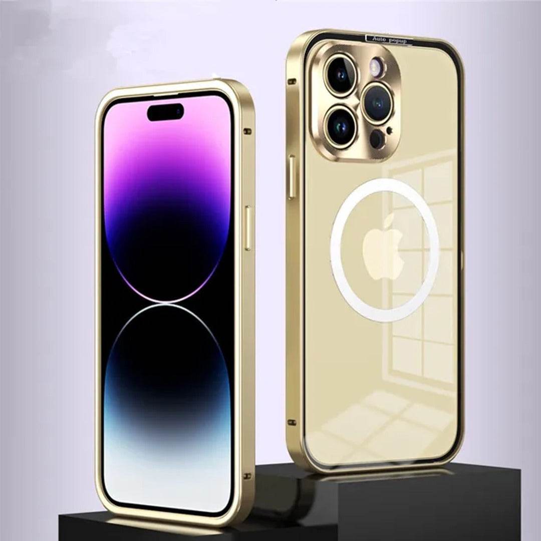 iPhone 15 Series Transparent Metal Magsafe Case