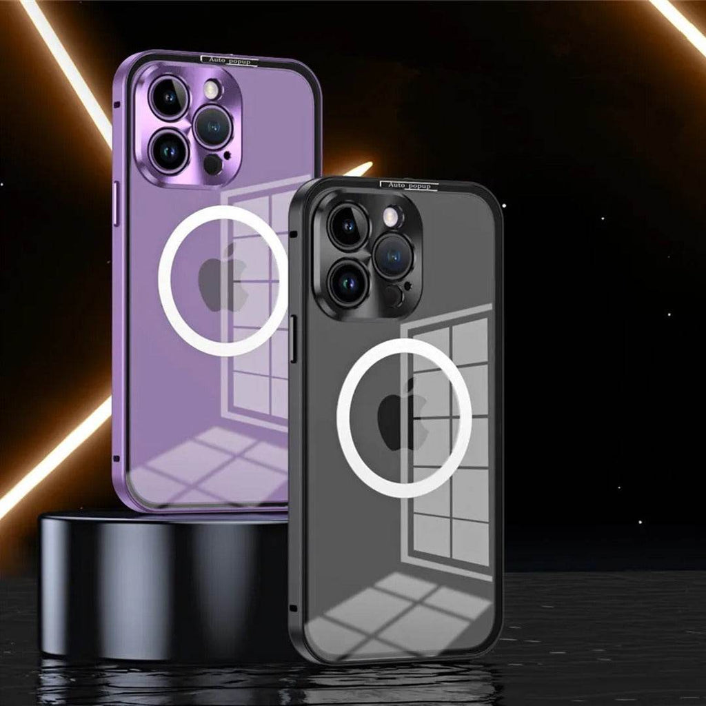 iPhone 14 Series Transparent Metal Magsafe Case