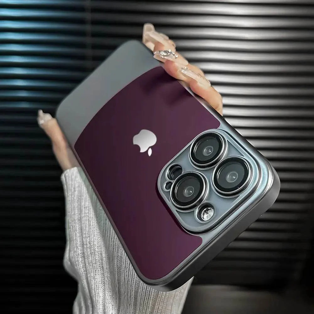 iPhone Series Premium Titanium Paint Dual Tone Case