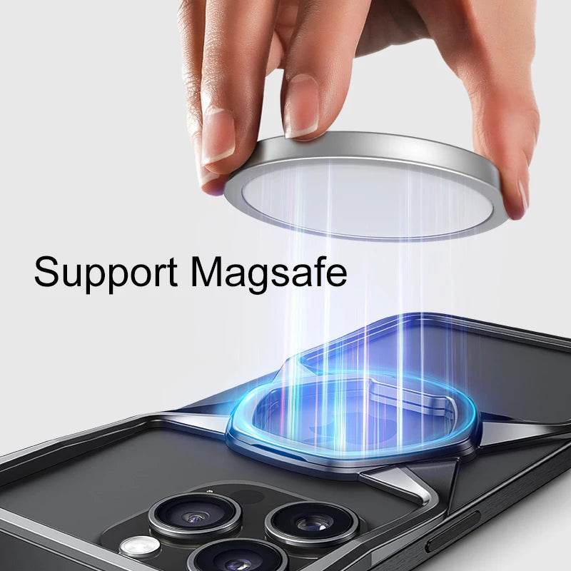 Hexa Shield Metallic Ring Stand Case - iPhone