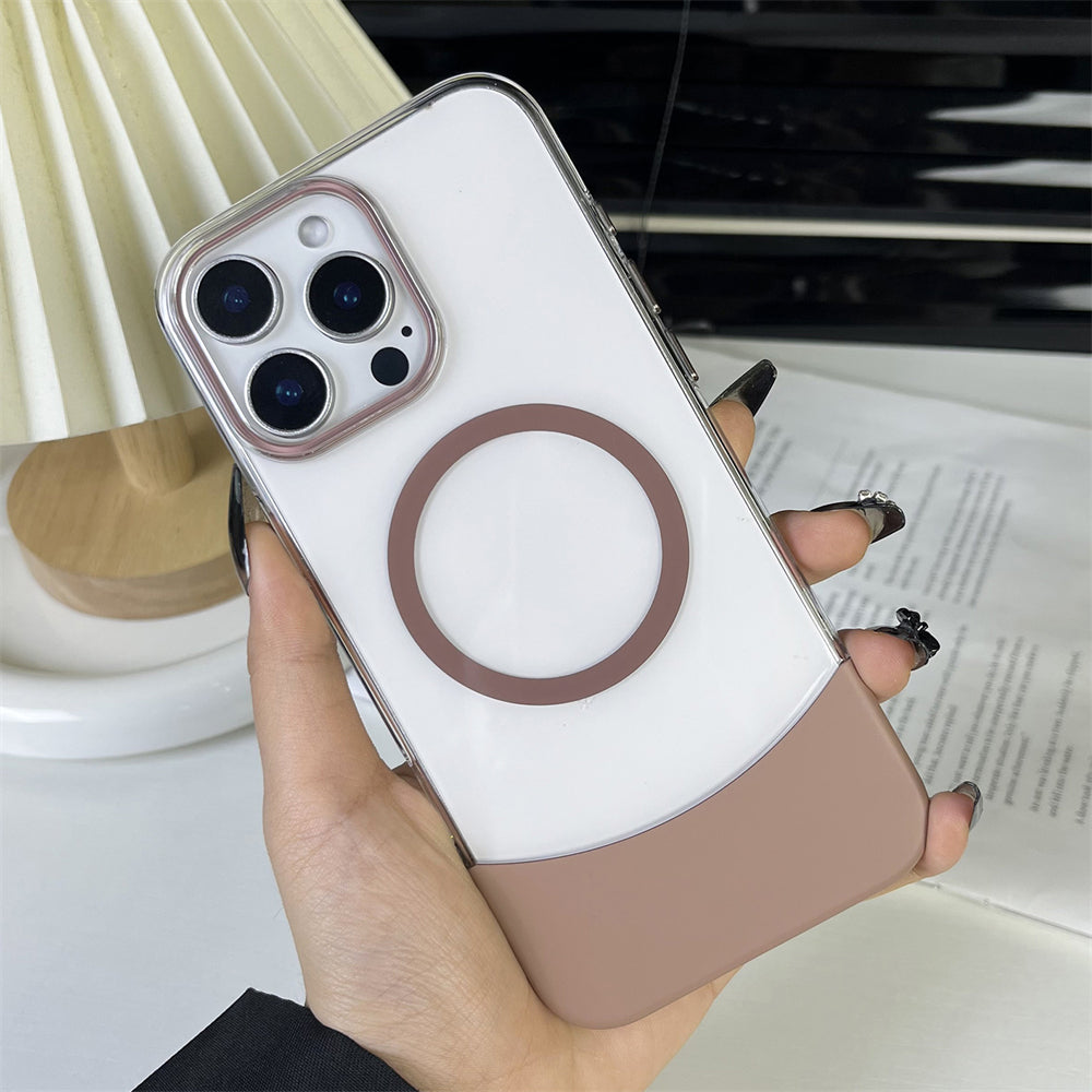 Magnetic Splicing Contrast Transparent Case - iPhone