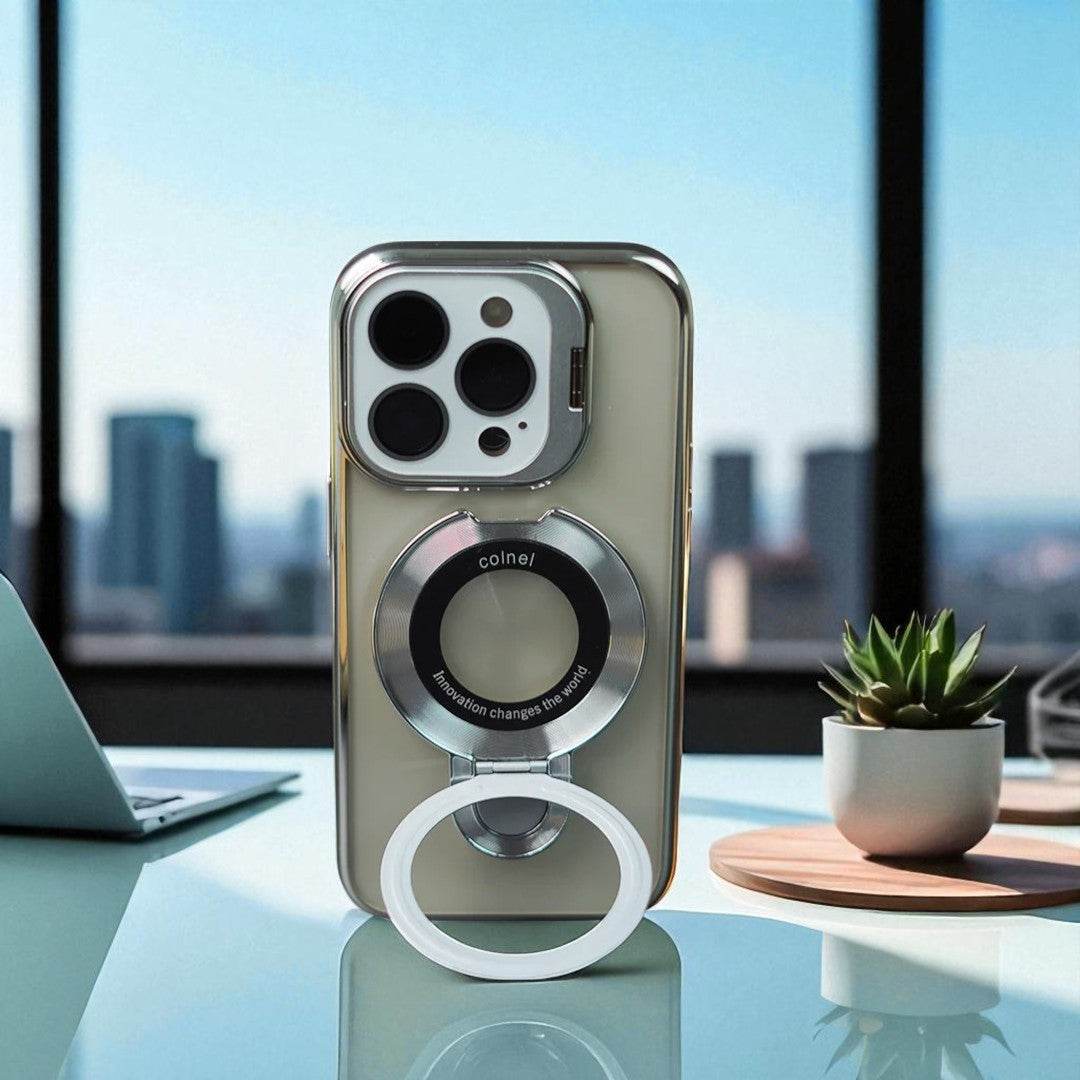 Crystal Ring Grip Lens Bracket Case - iPhone