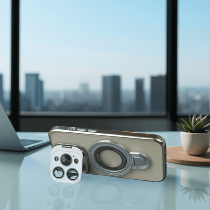 Crystal Ring Grip Lens Bracket Case - iPhone