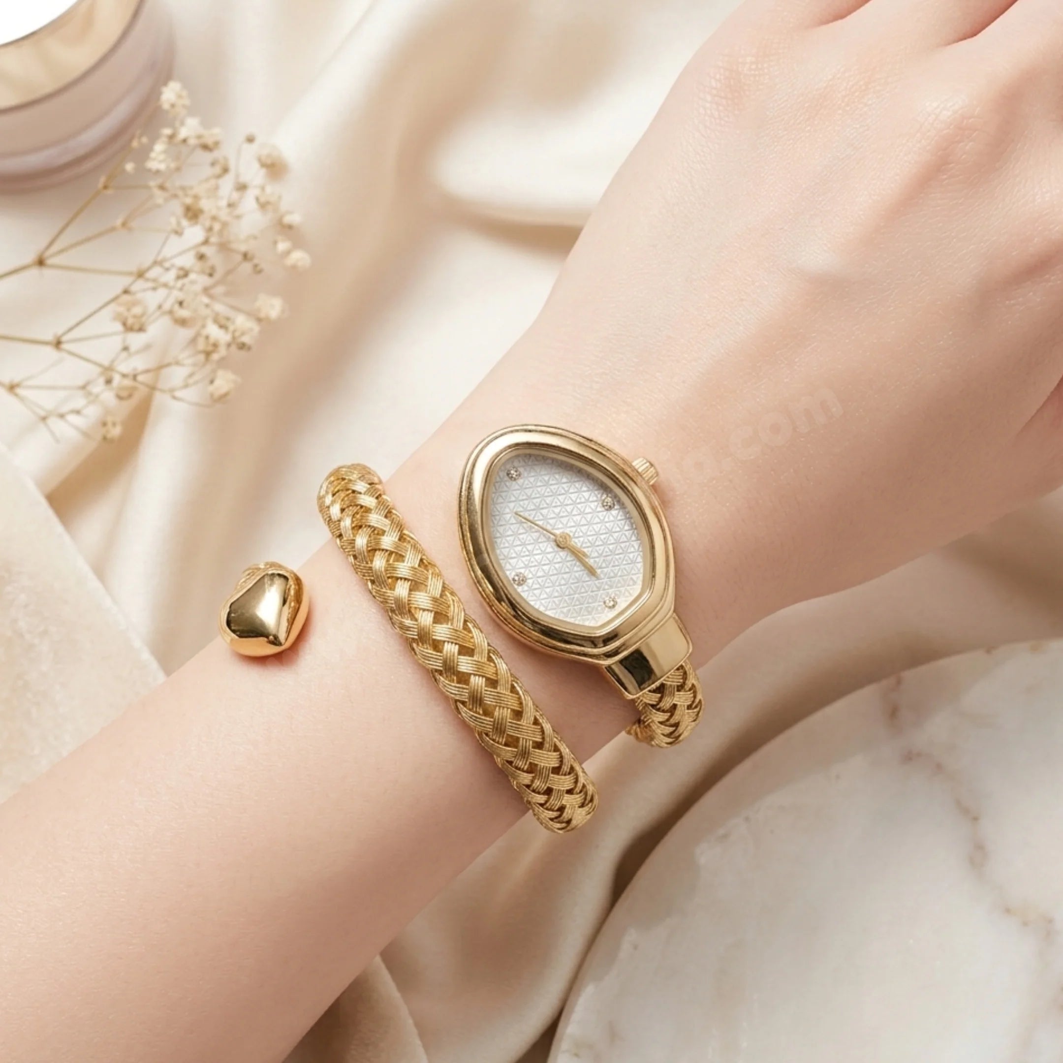White Designer Serpent Watch