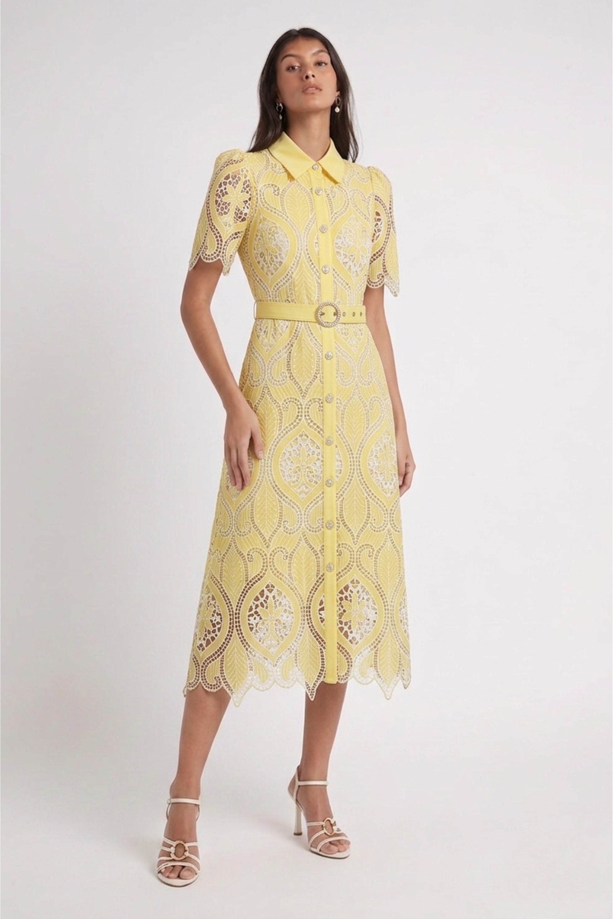 Mimosa Lace Shirt Dress