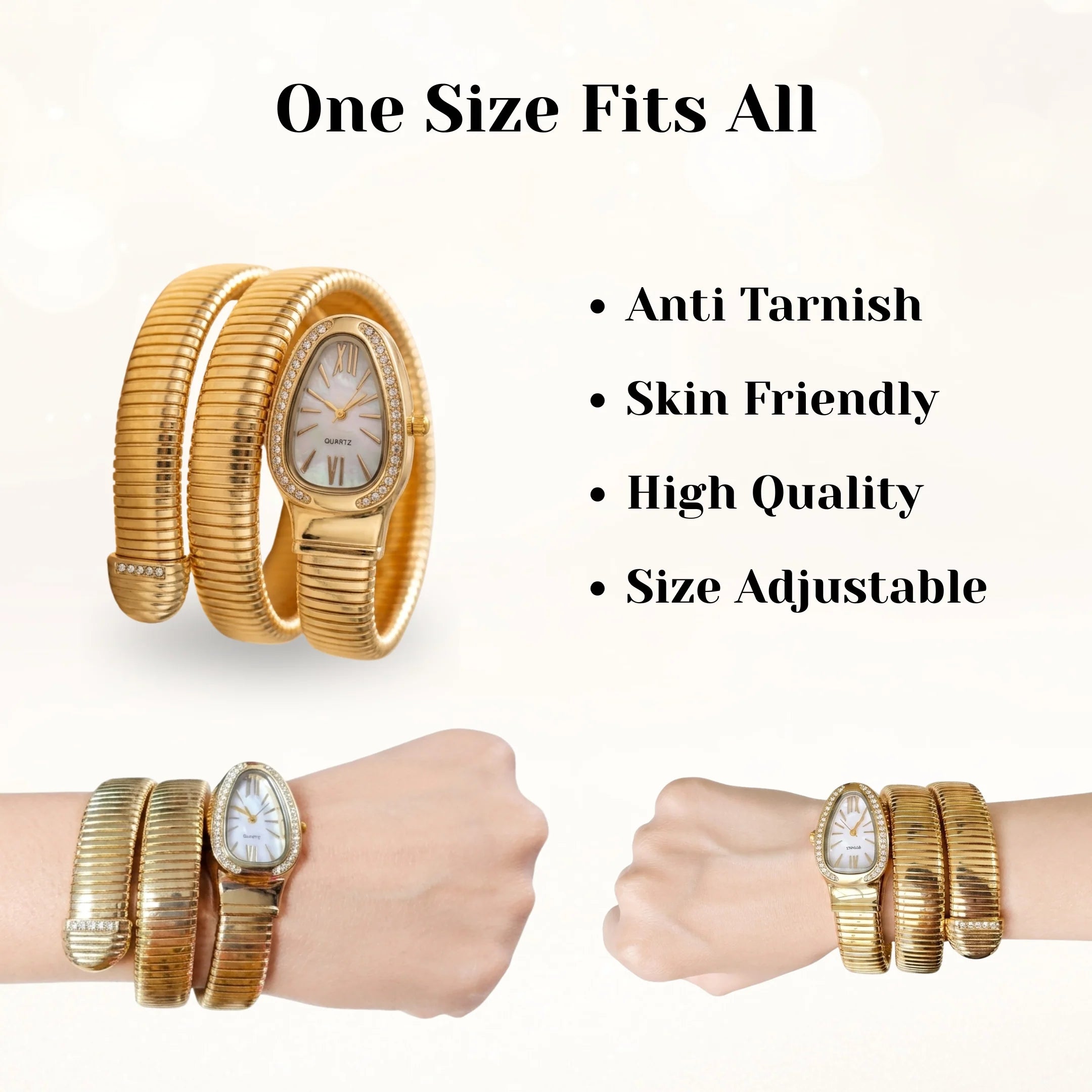White Gold Snake Watch