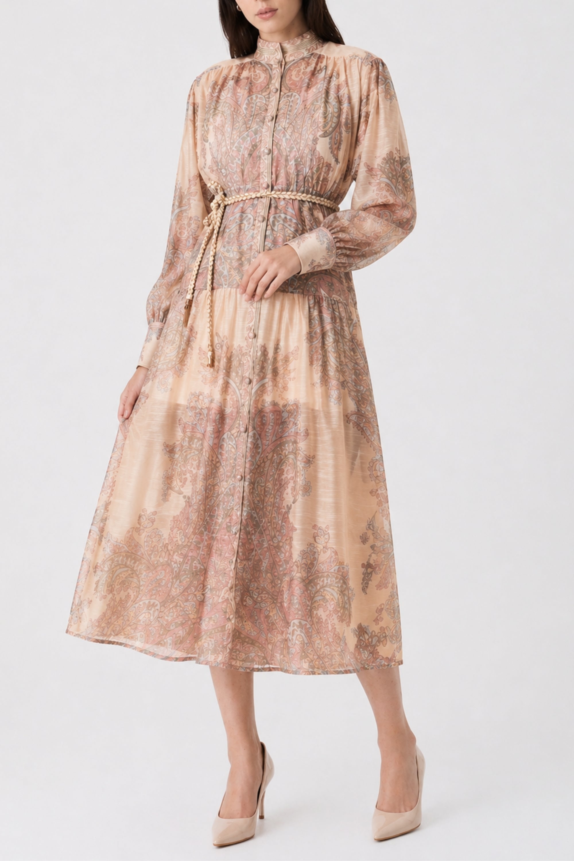 Ginger Root Printed Button Dress