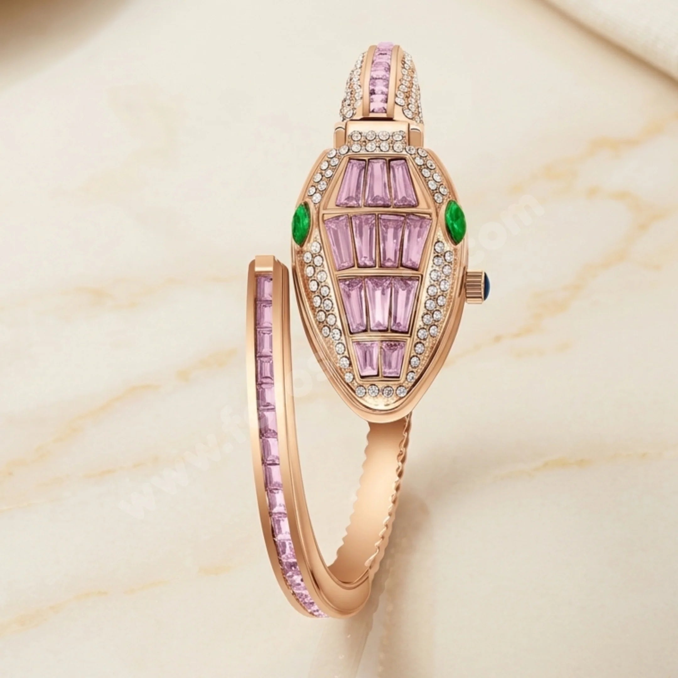 Pink Bloom Snake Bracelet Watch