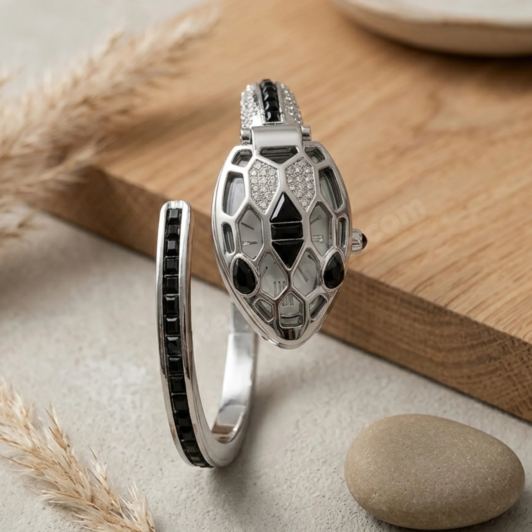 Midnight Silver Snake Watch