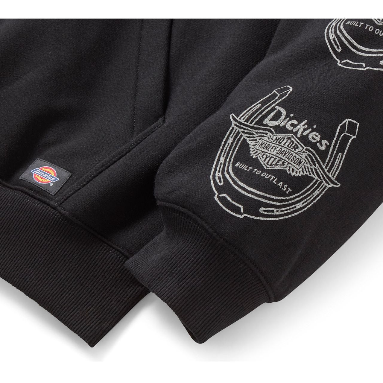 Oversized Winged Horseshoe Hoodie – Black