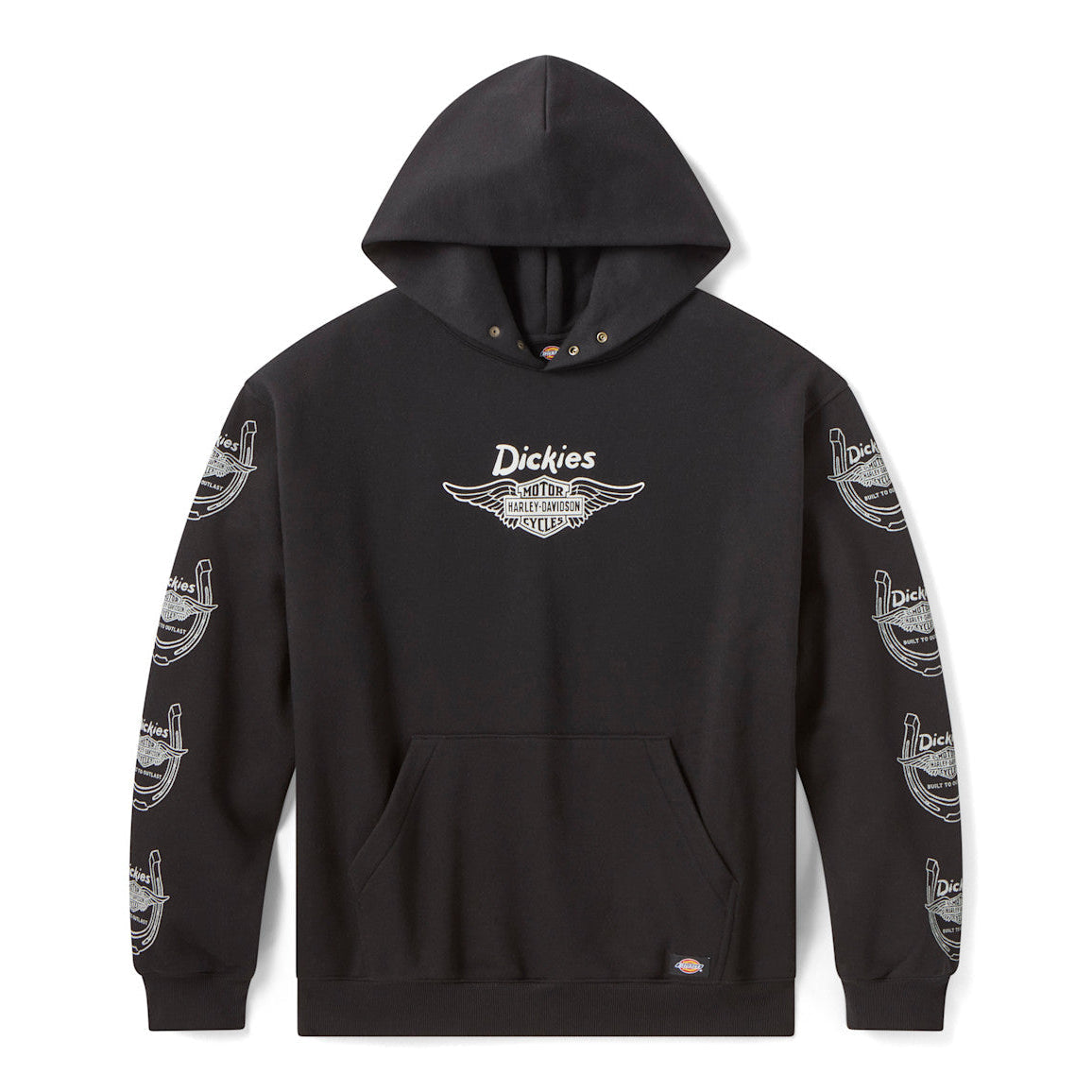 Oversized Winged Horseshoe Hoodie – Black