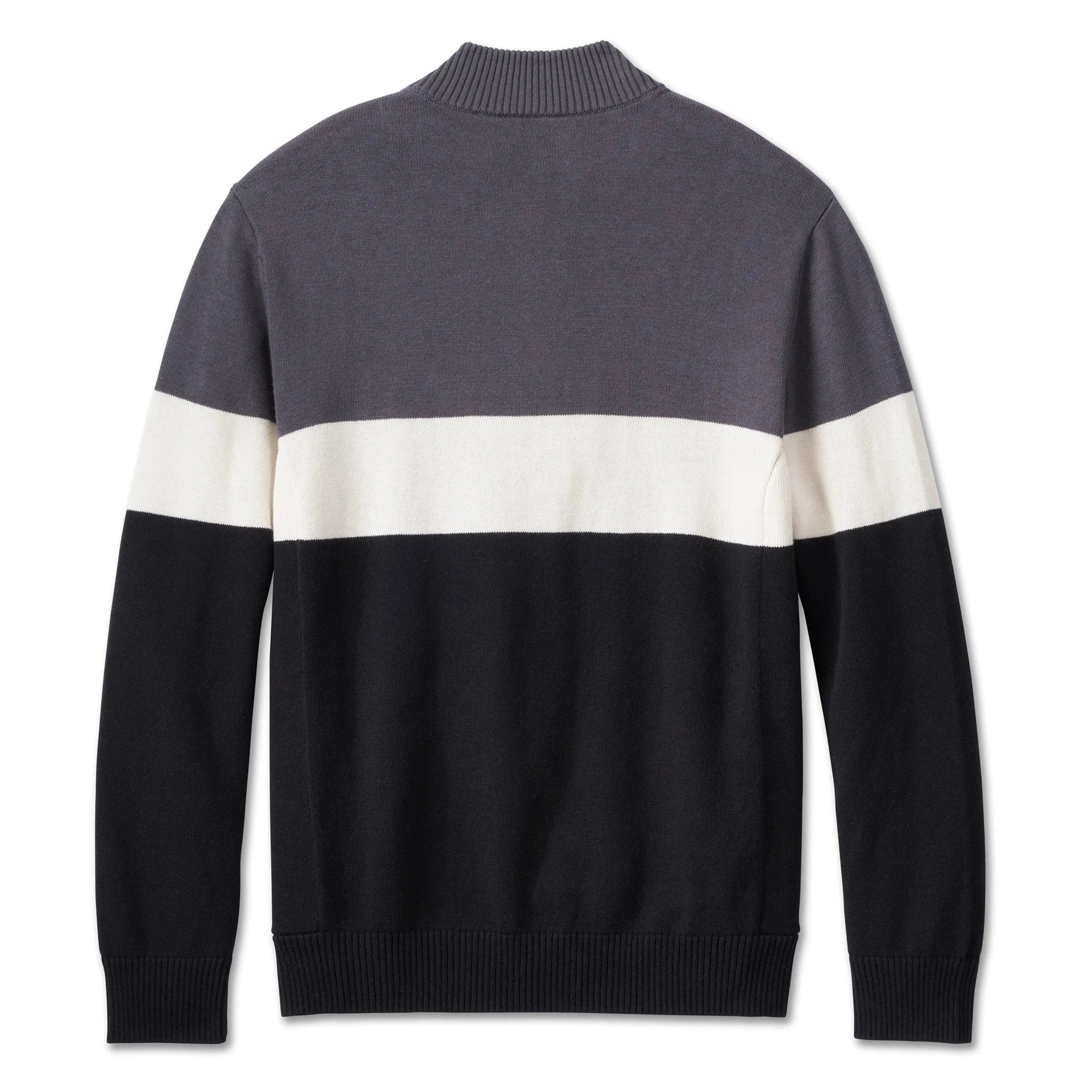 Men’s Colorblock 1/4 Zip Sweater – Black Beauty