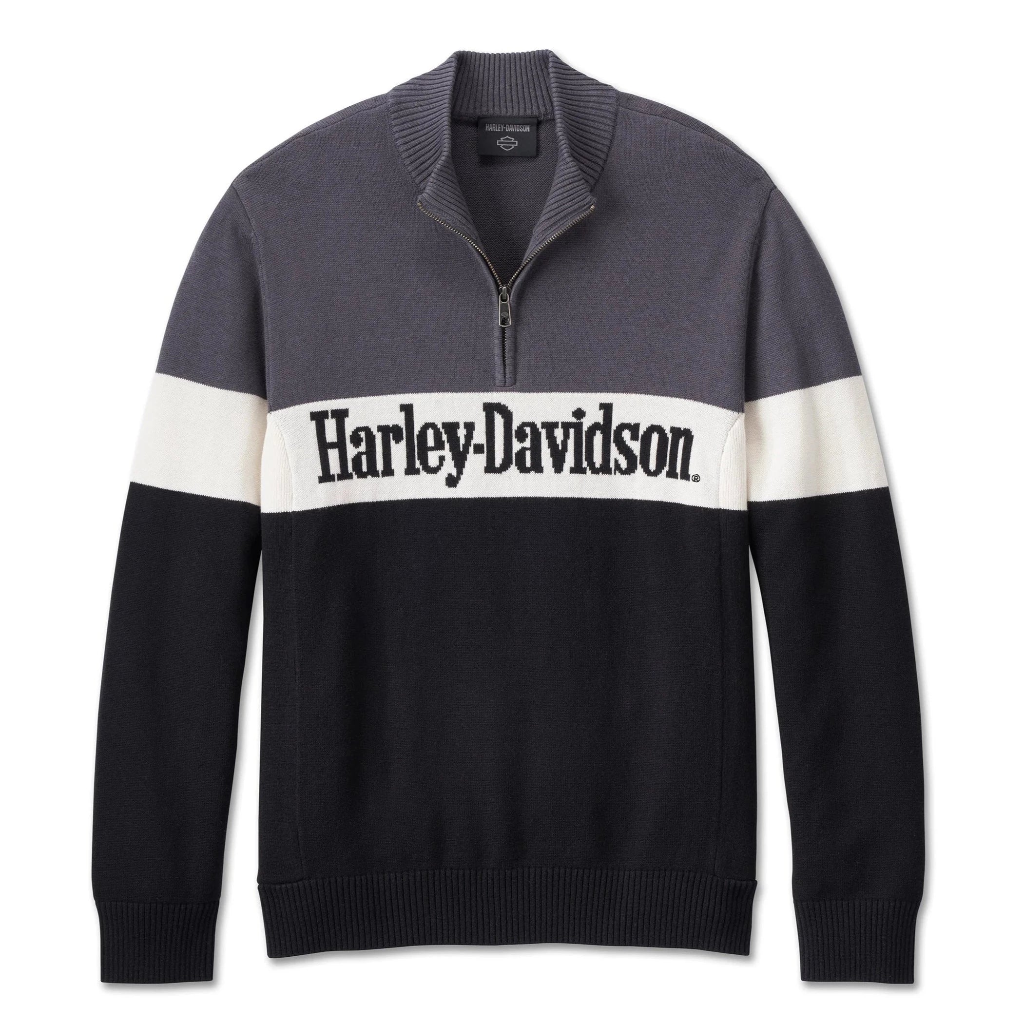 Men’s Colorblock 1/4 Zip Sweater – Black Beauty