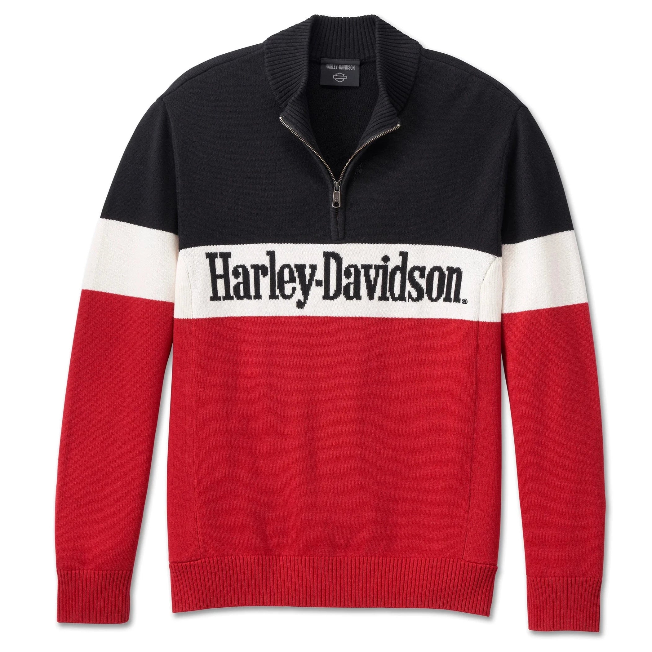 Men’s Colorblock 1/4 Zip Sweater – Red