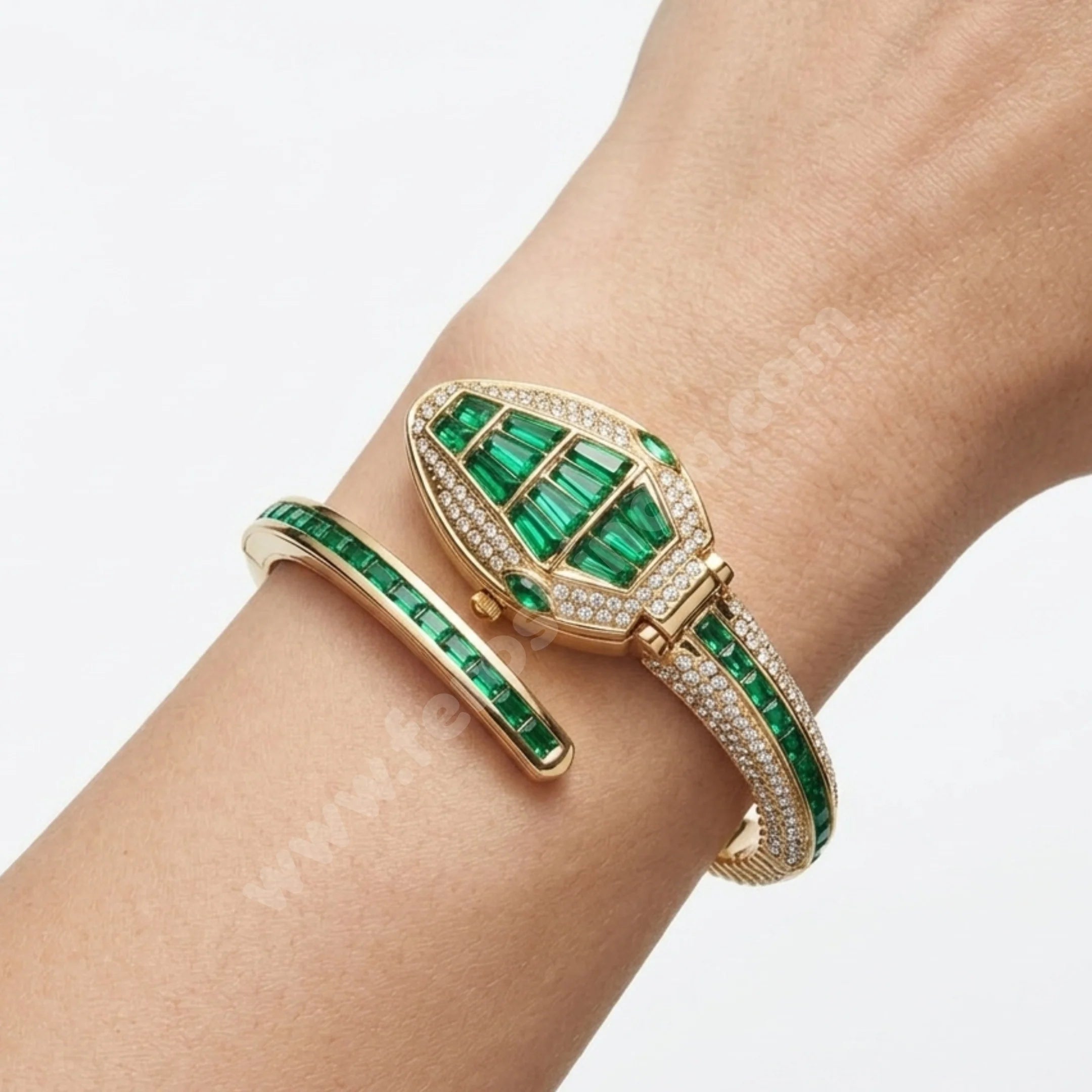 Emerald Snake Bracelet Watch