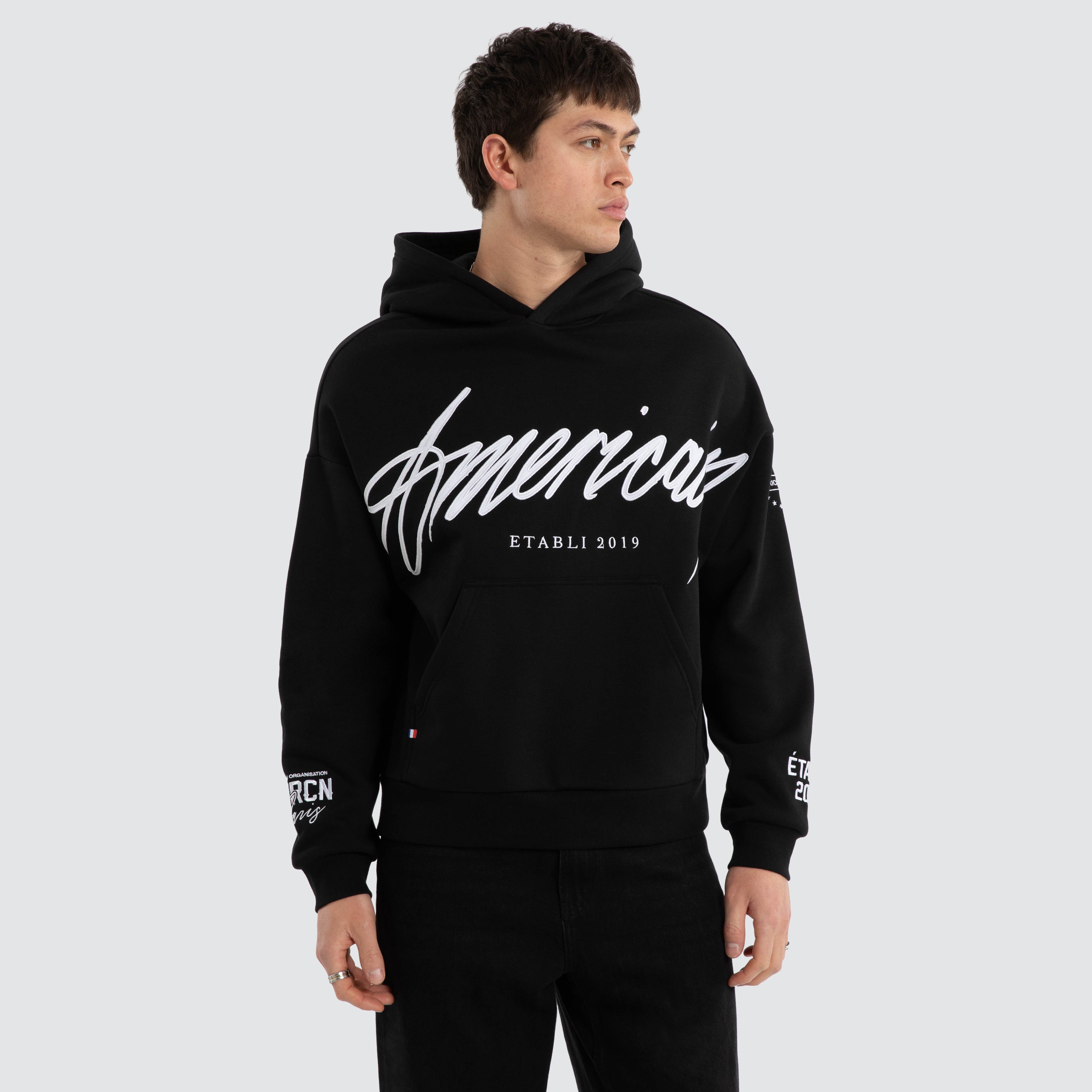Legend Relaxed Hoodie Jet Black/White