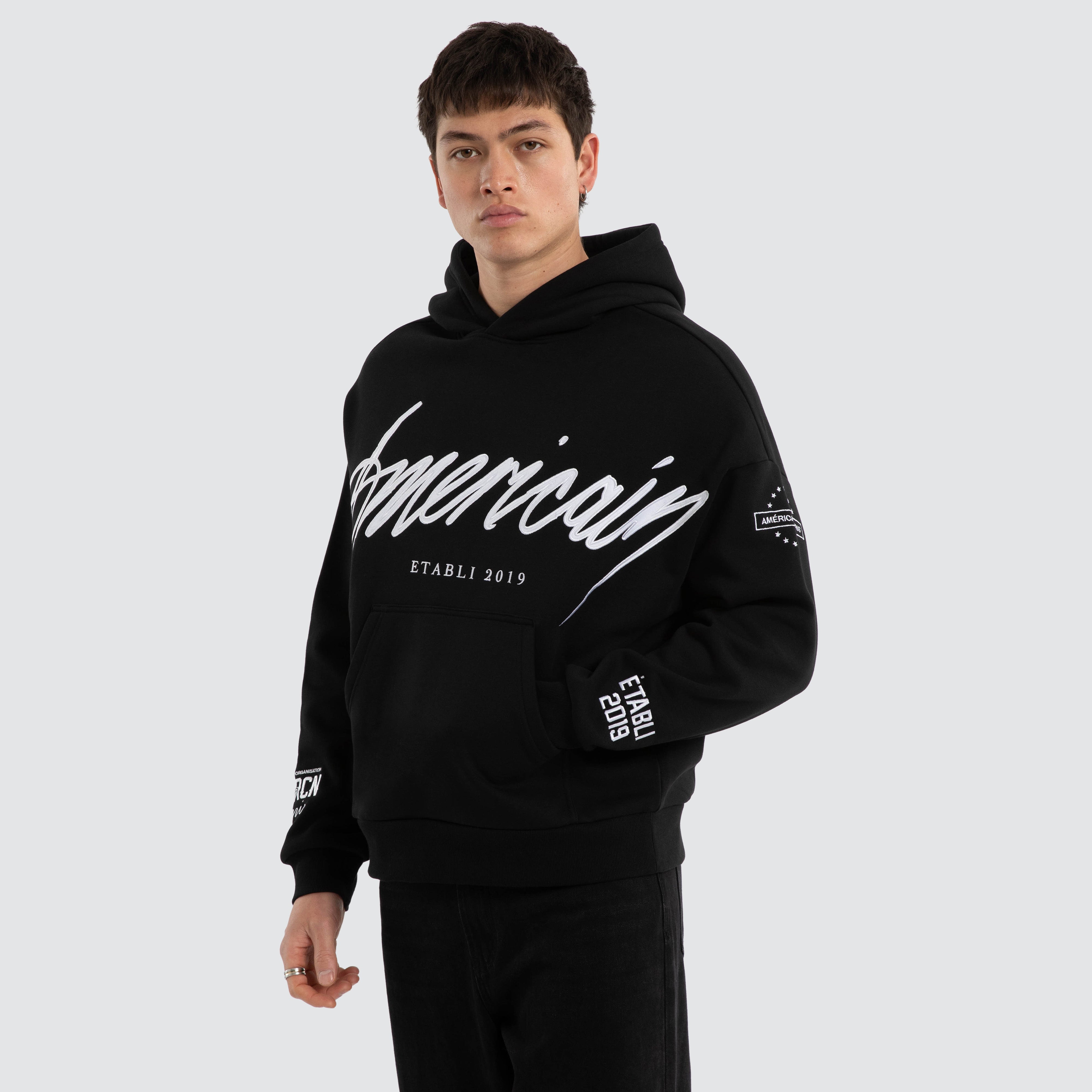Legend Relaxed Hoodie Jet Black/White