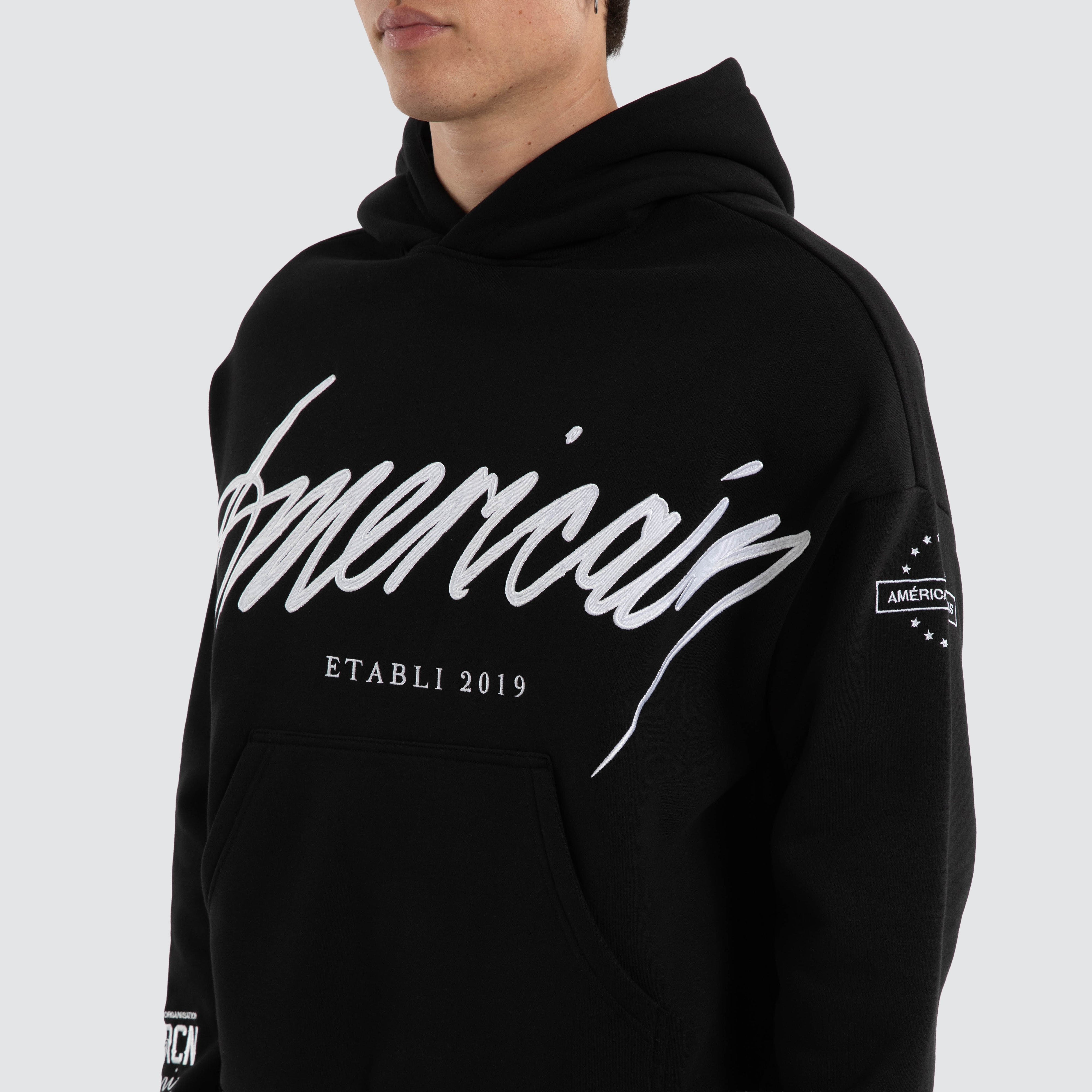 Legend Relaxed Hoodie Jet Black/White