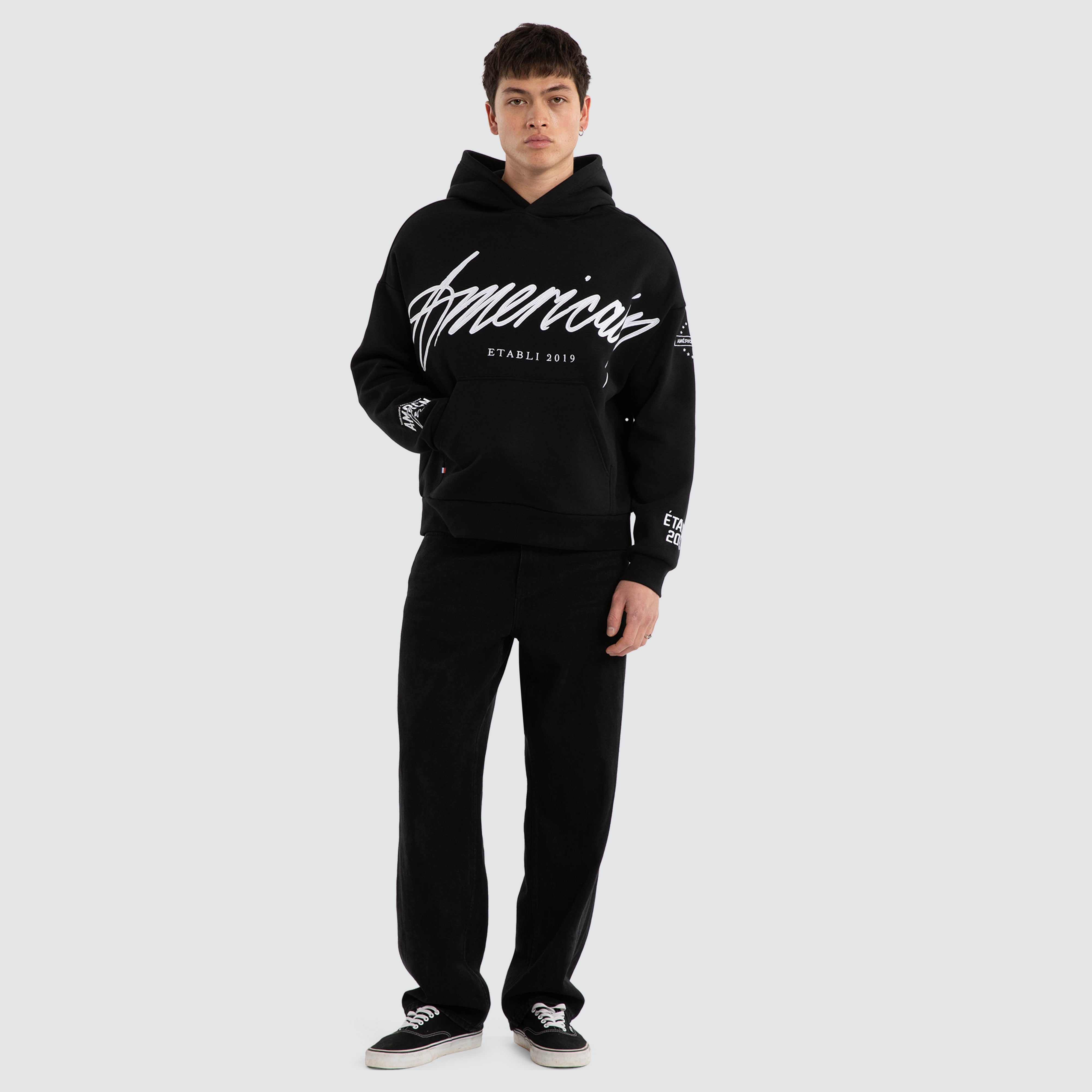 Legend Relaxed Hoodie Jet Black/White