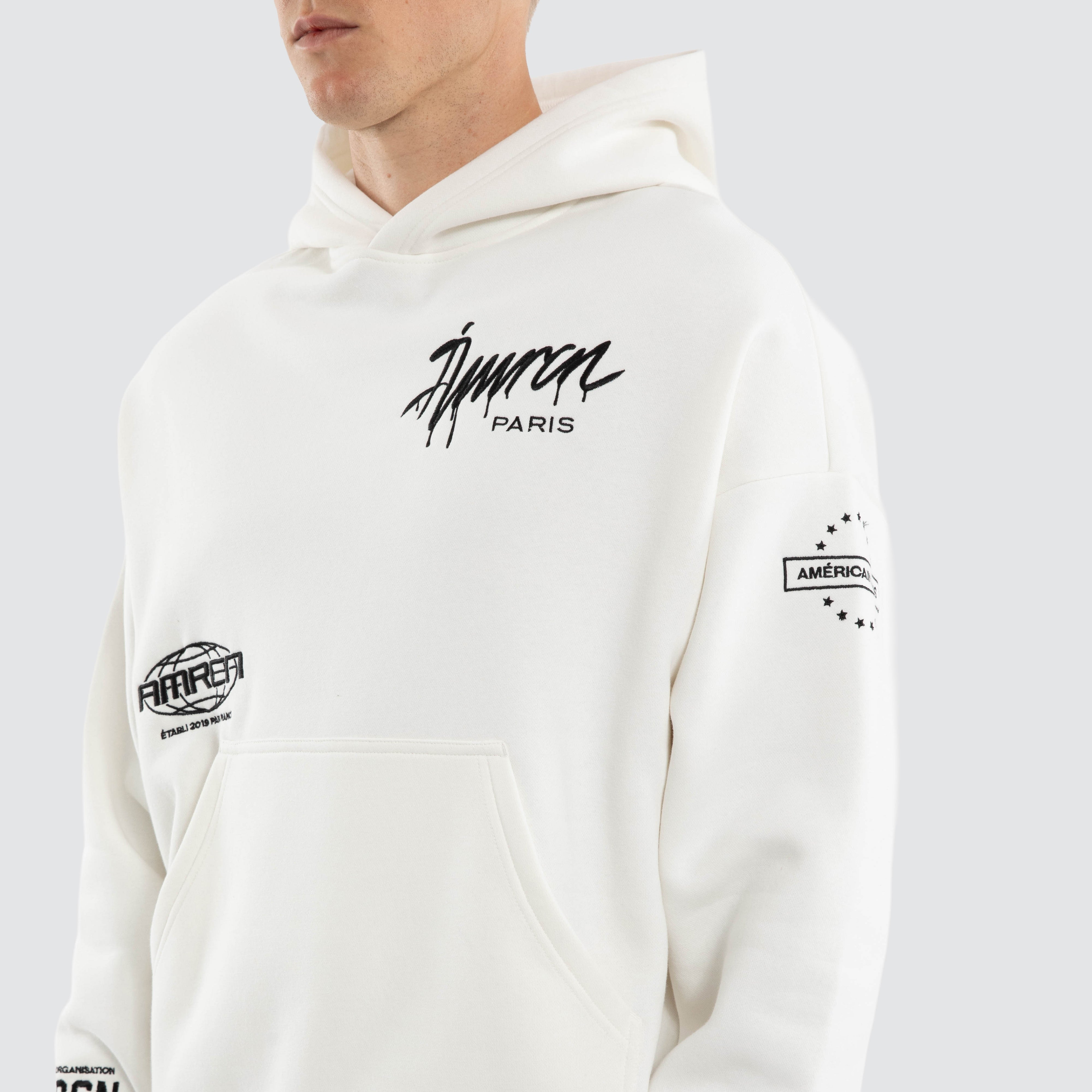 Idol Relaxed Drop Shoulder Hoodie Natural White