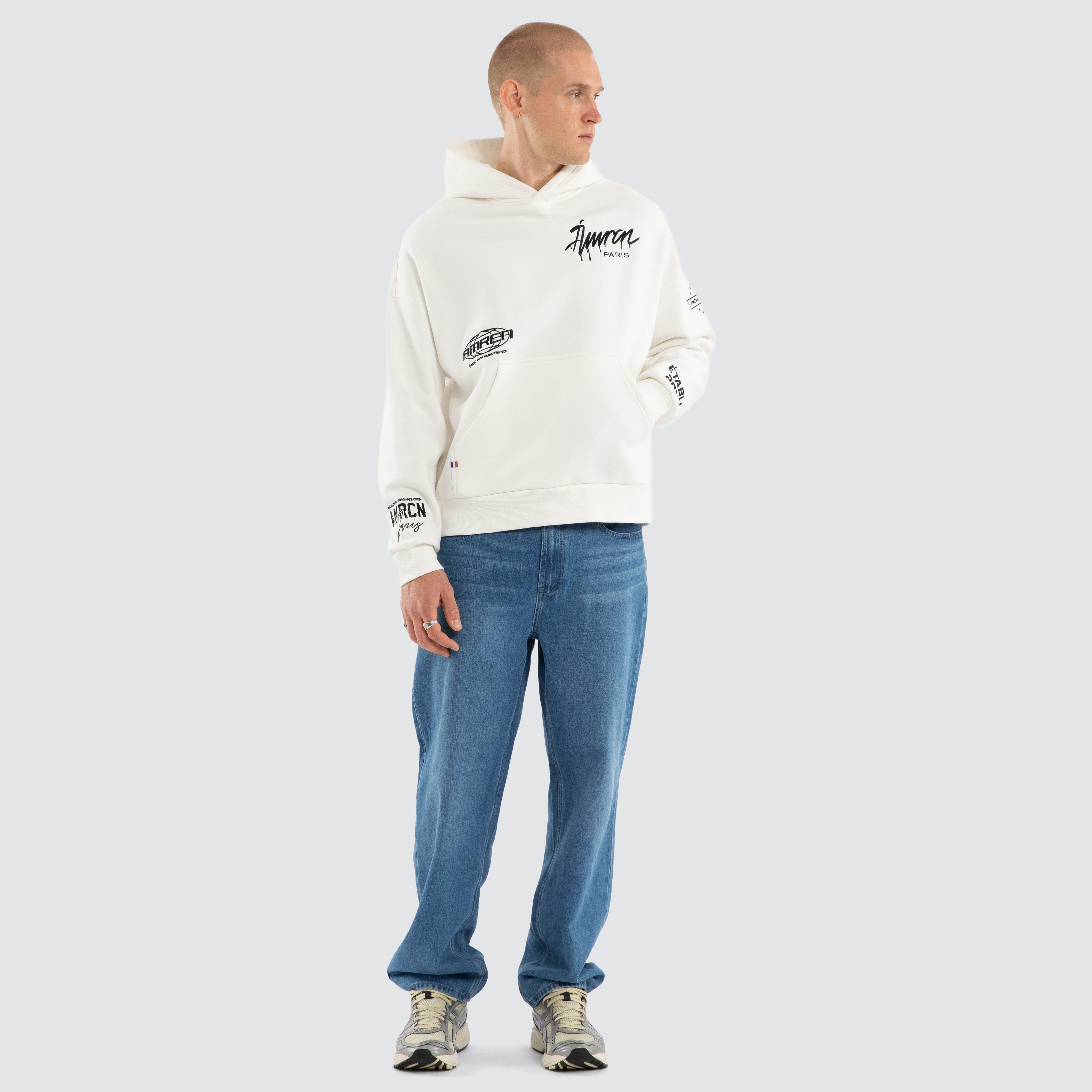 Idol Relaxed Drop Shoulder Hoodie Natural White