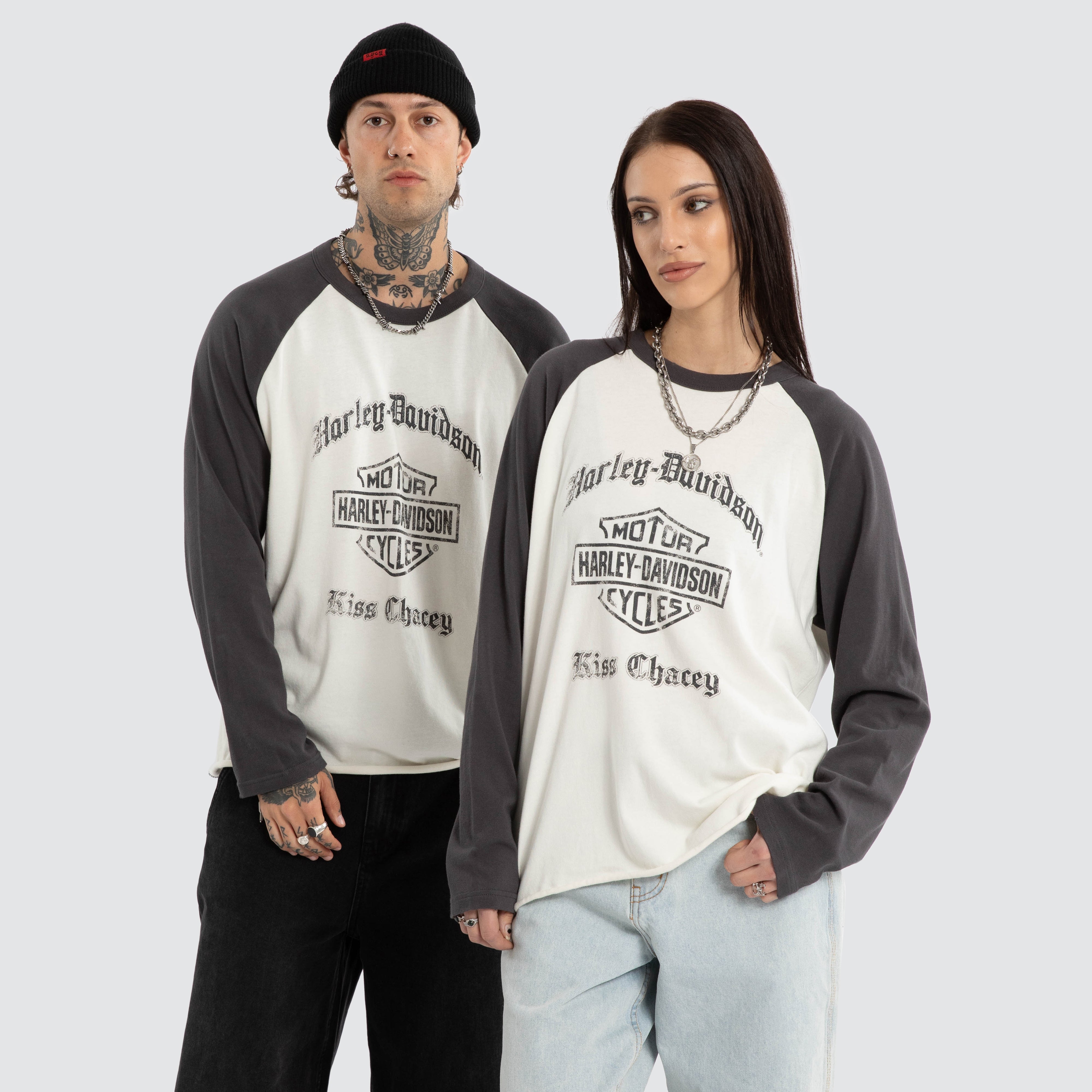 Dismount Raglan Long Sleeve Tee Asphalt/Blanc De Blanc