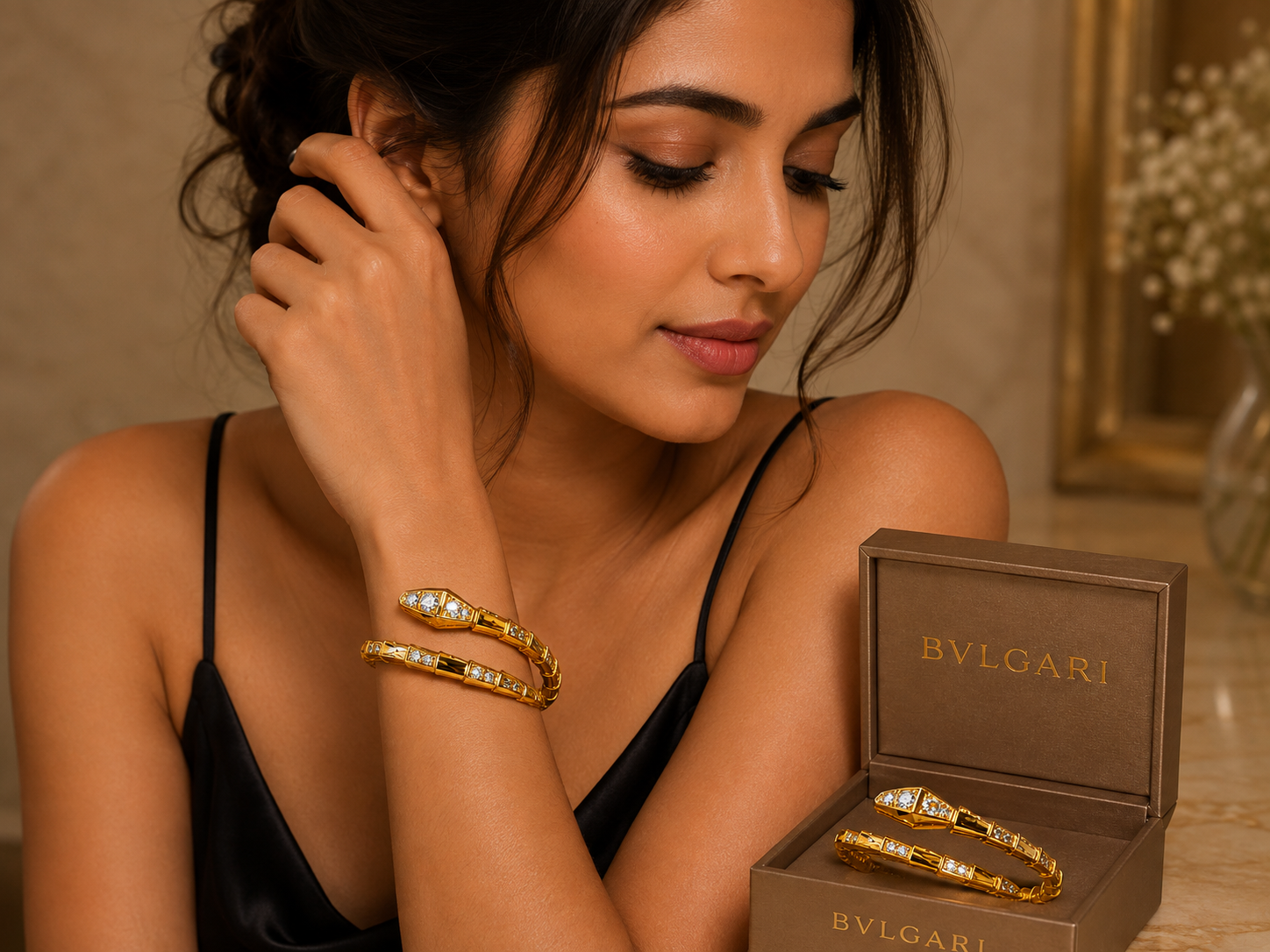 Golden Serpent Éclat Bracelet — luxury/fashion feel