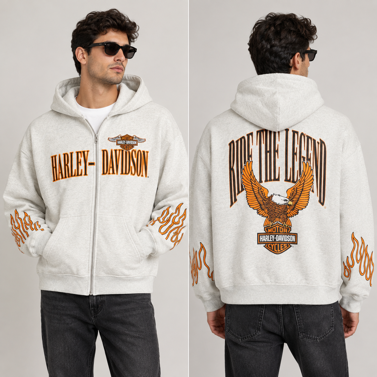 Vintage Eagle Full-Zip Hoodie