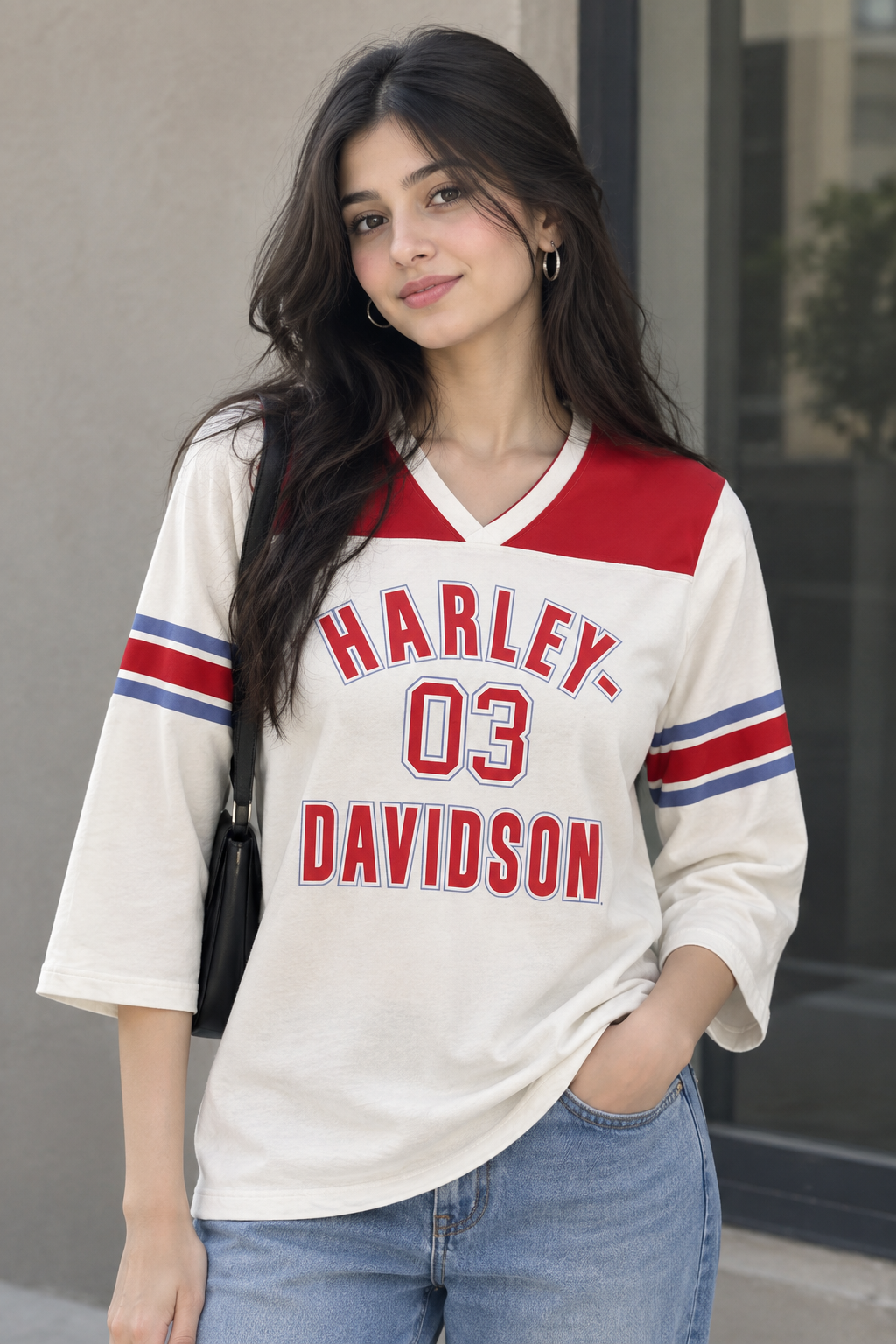 Women’s Essential 3/4-Sleeve V-Neck Top