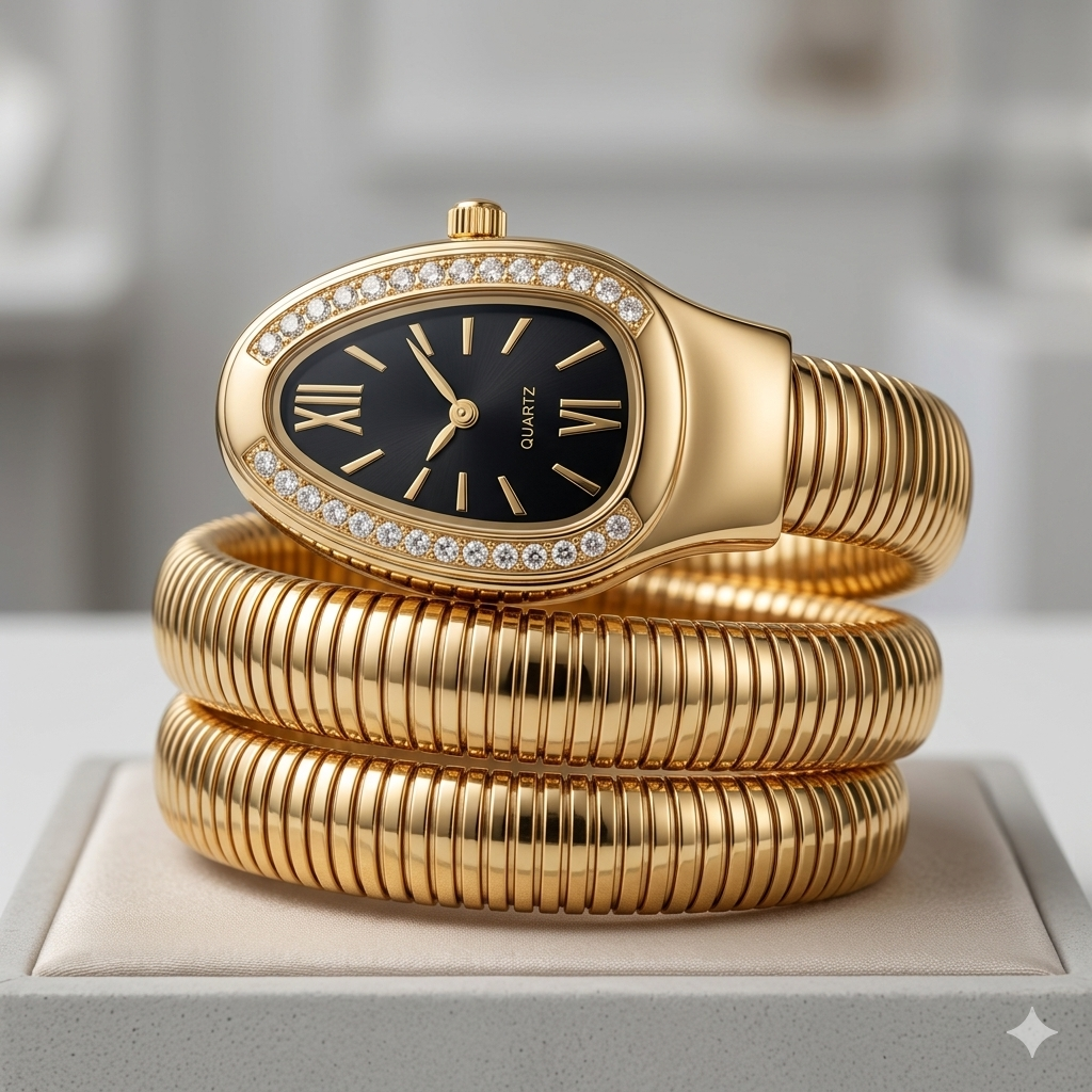 Black Gold Snake Watch