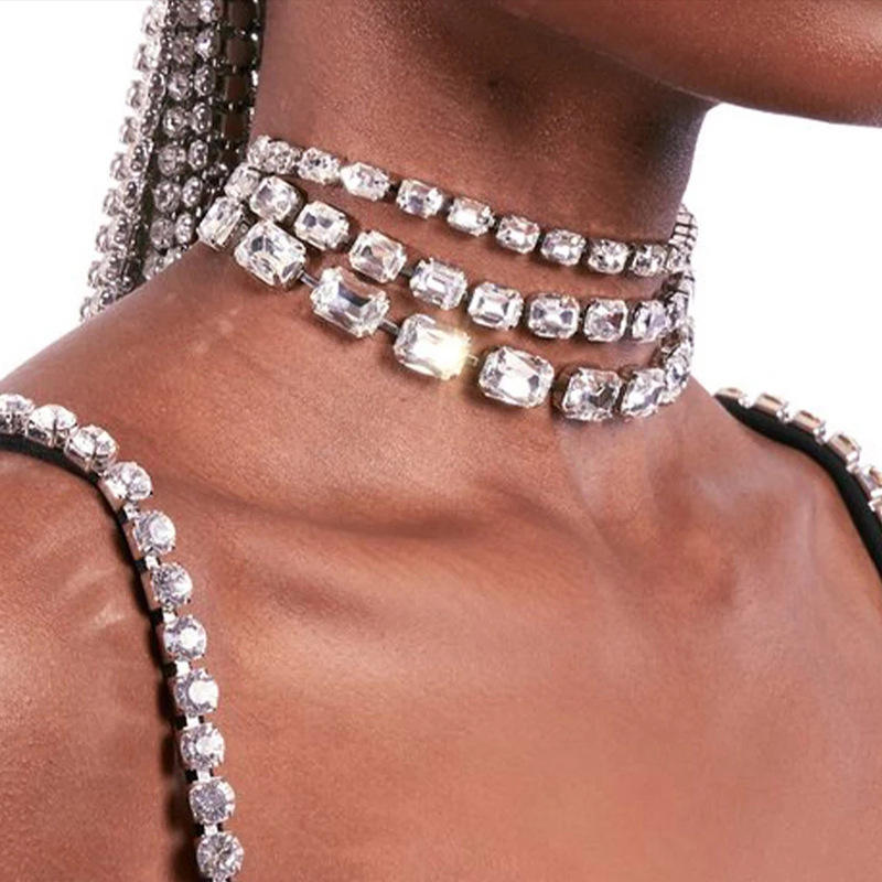 Three Layer Crystal Necklace