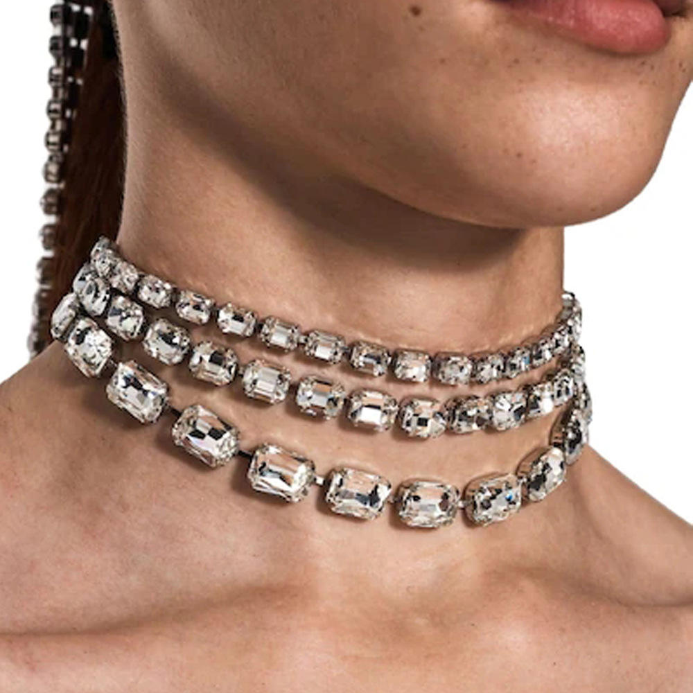 Three Layer Crystal Necklace