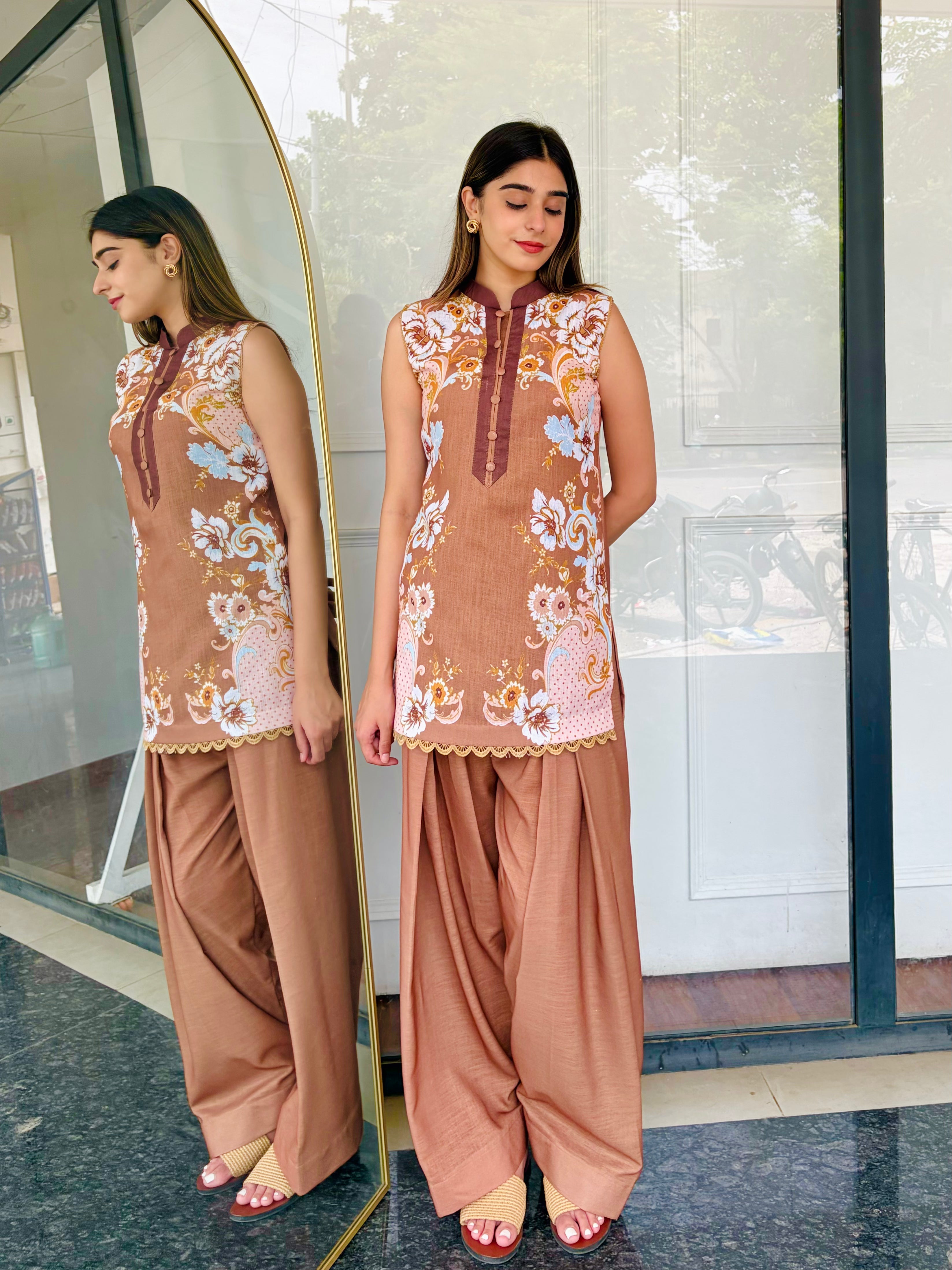 Rooh Brown Farshi Salwaar Set