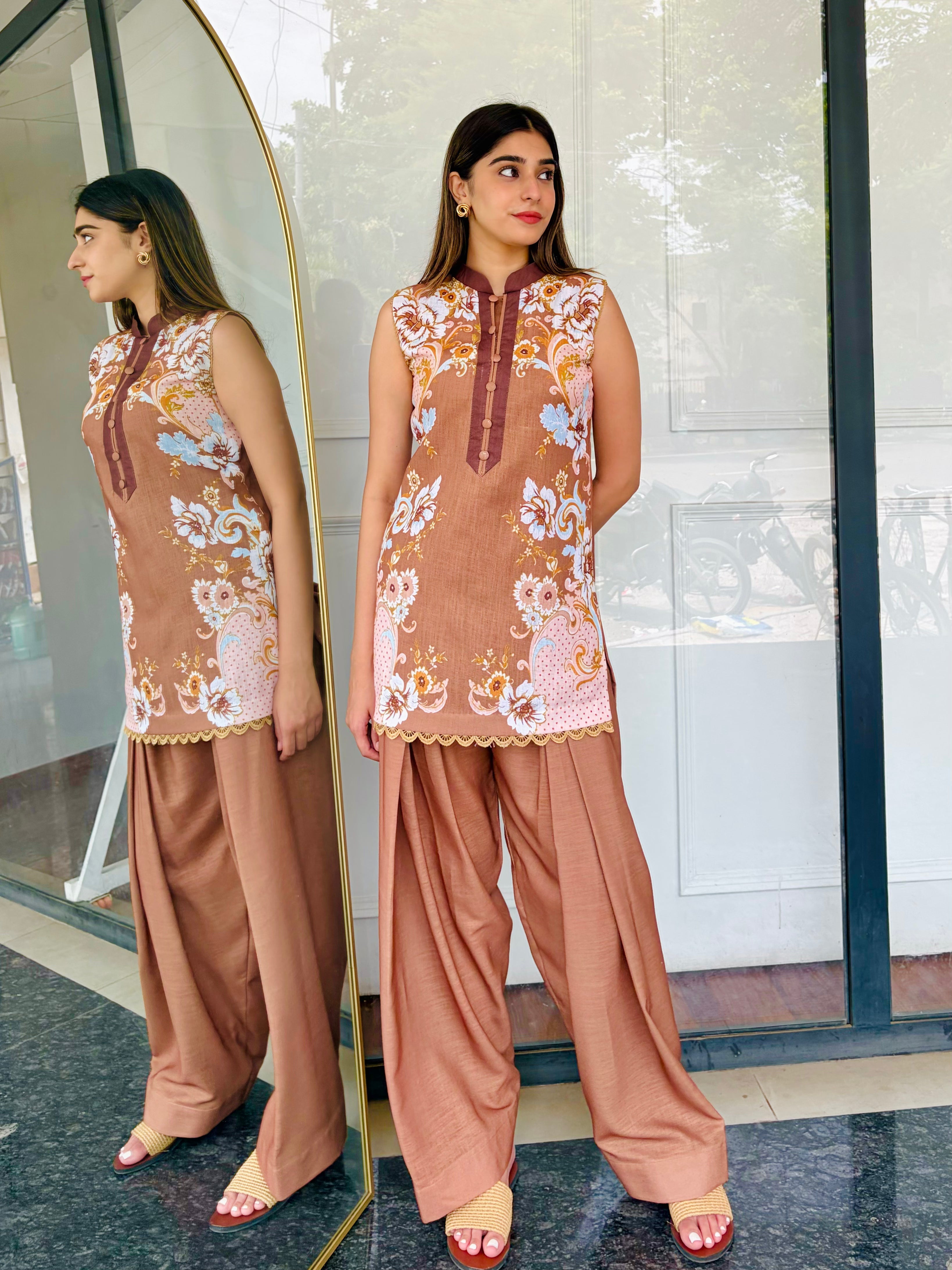 Rooh Brown Farshi Salwaar Set