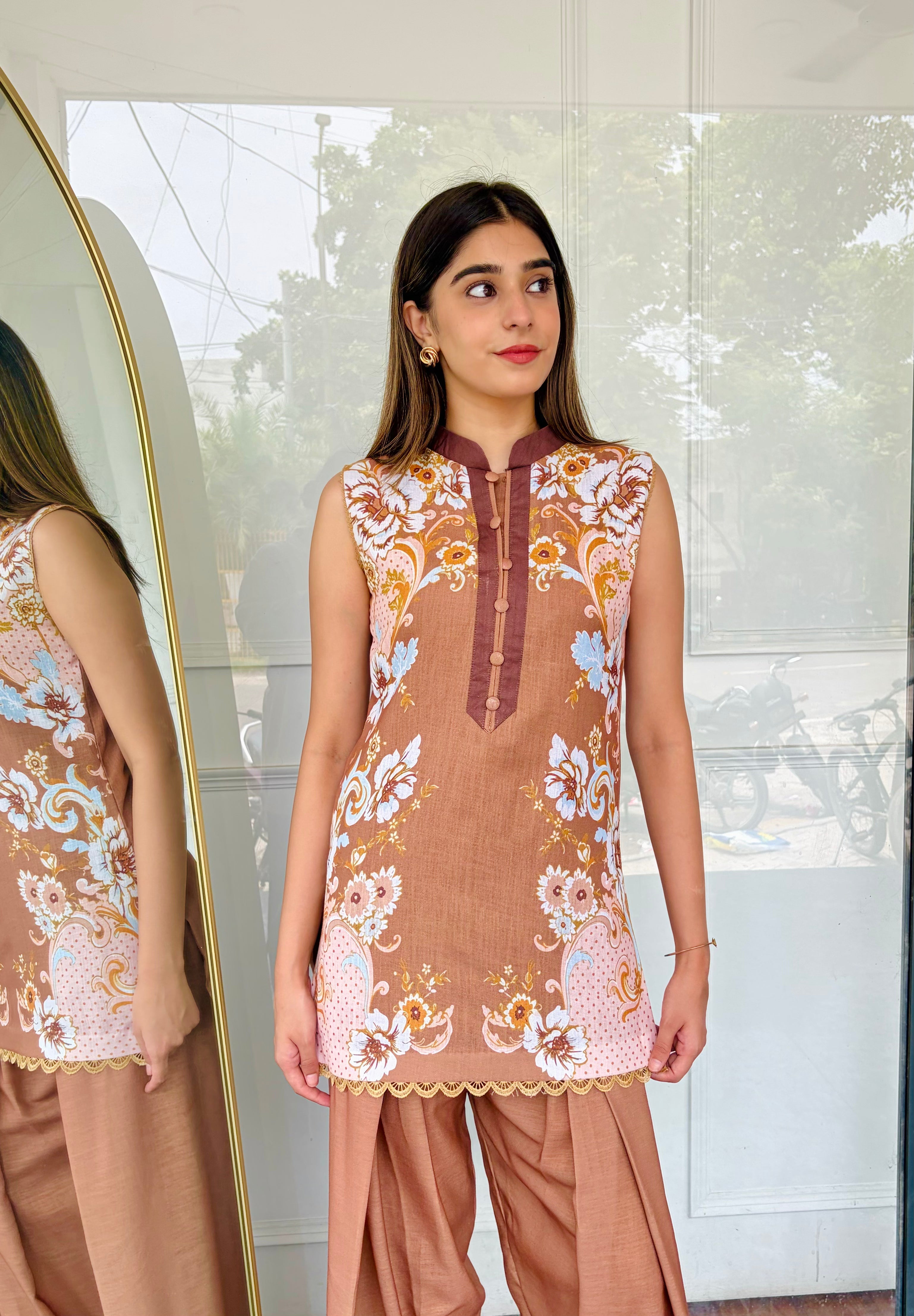 Rooh Brown Farshi Salwaar Set