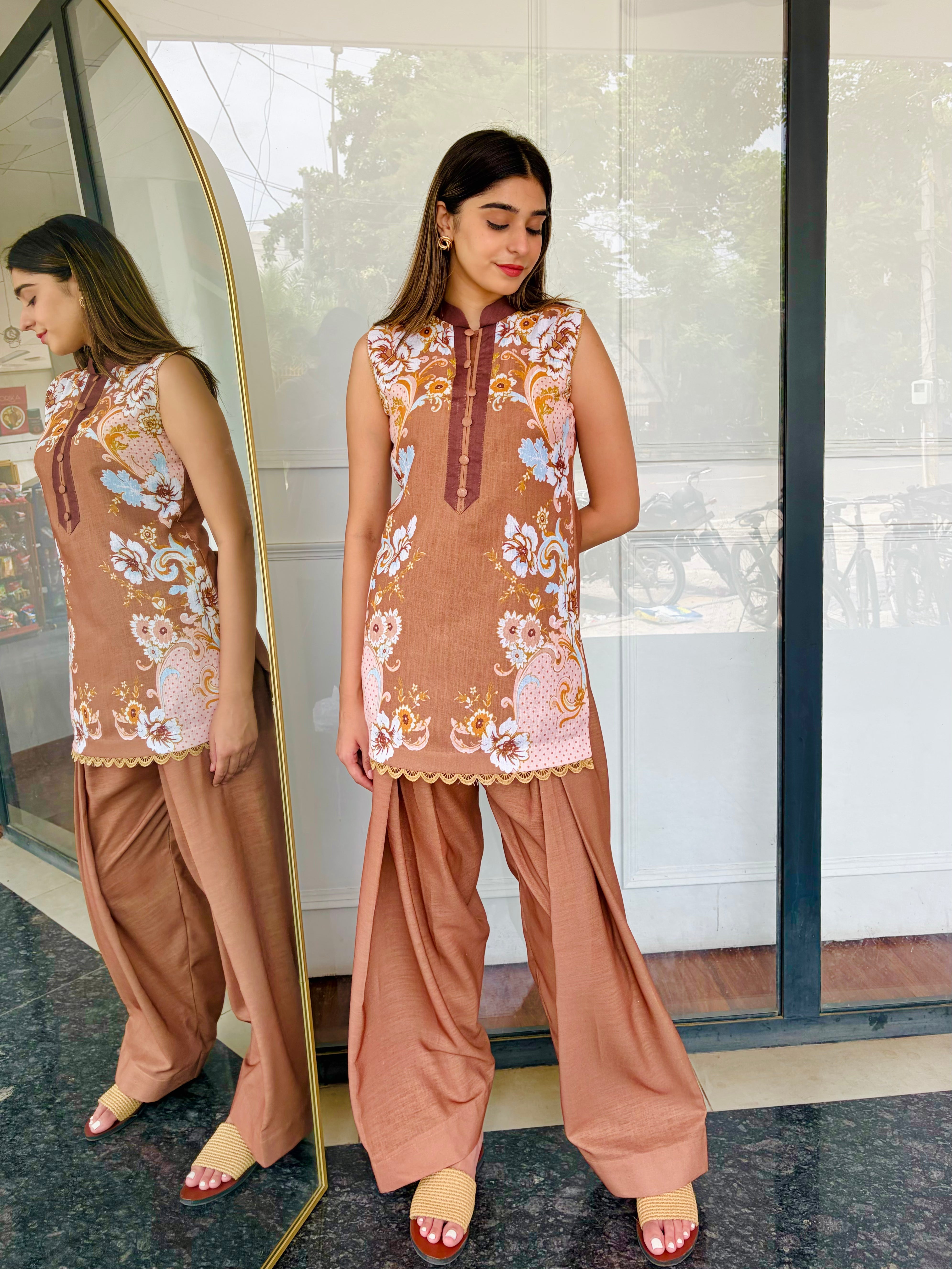 Rooh Brown Farshi Salwaar Set