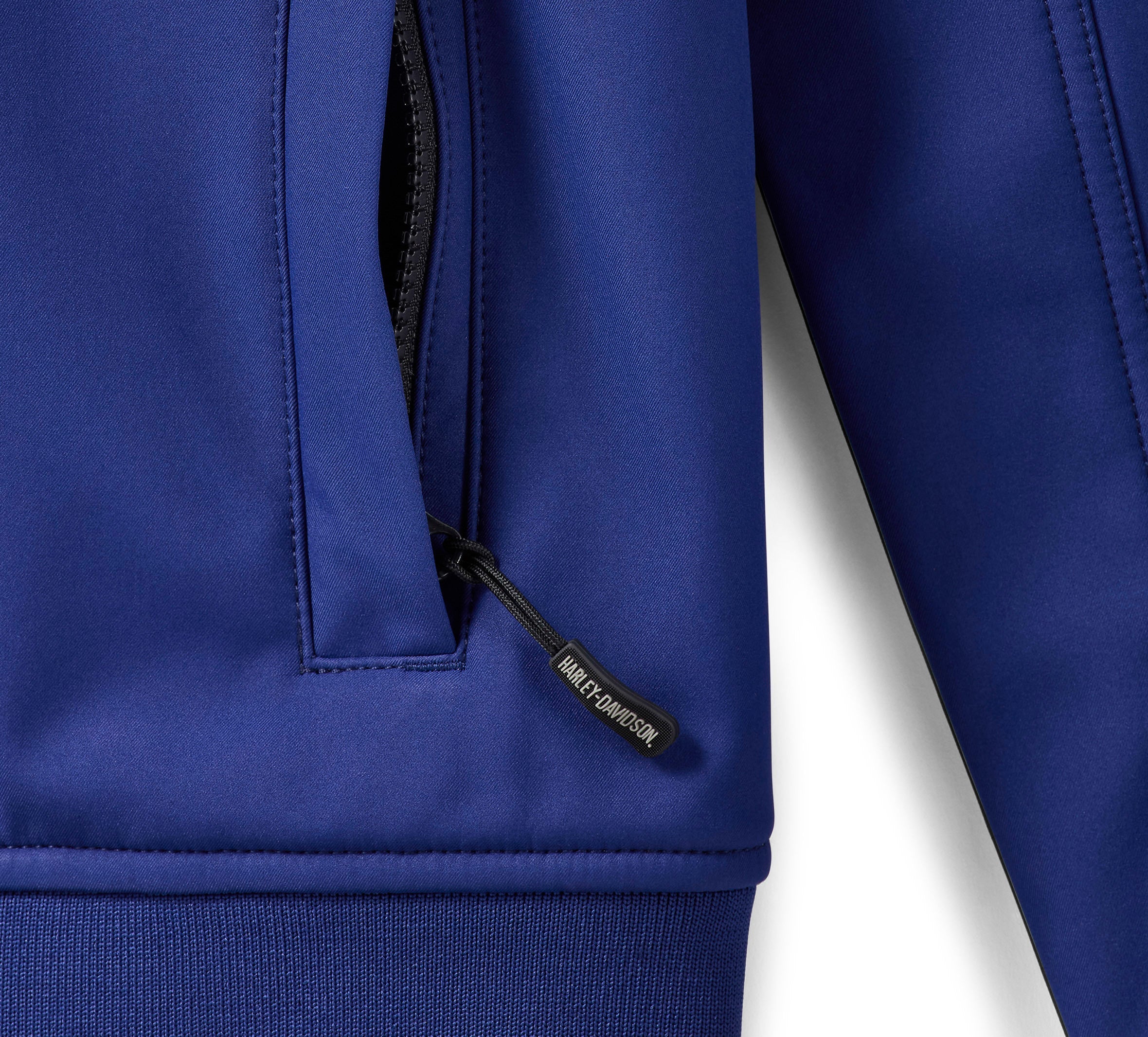 Men's Blue Color-Blocked Motorcycle Jacket