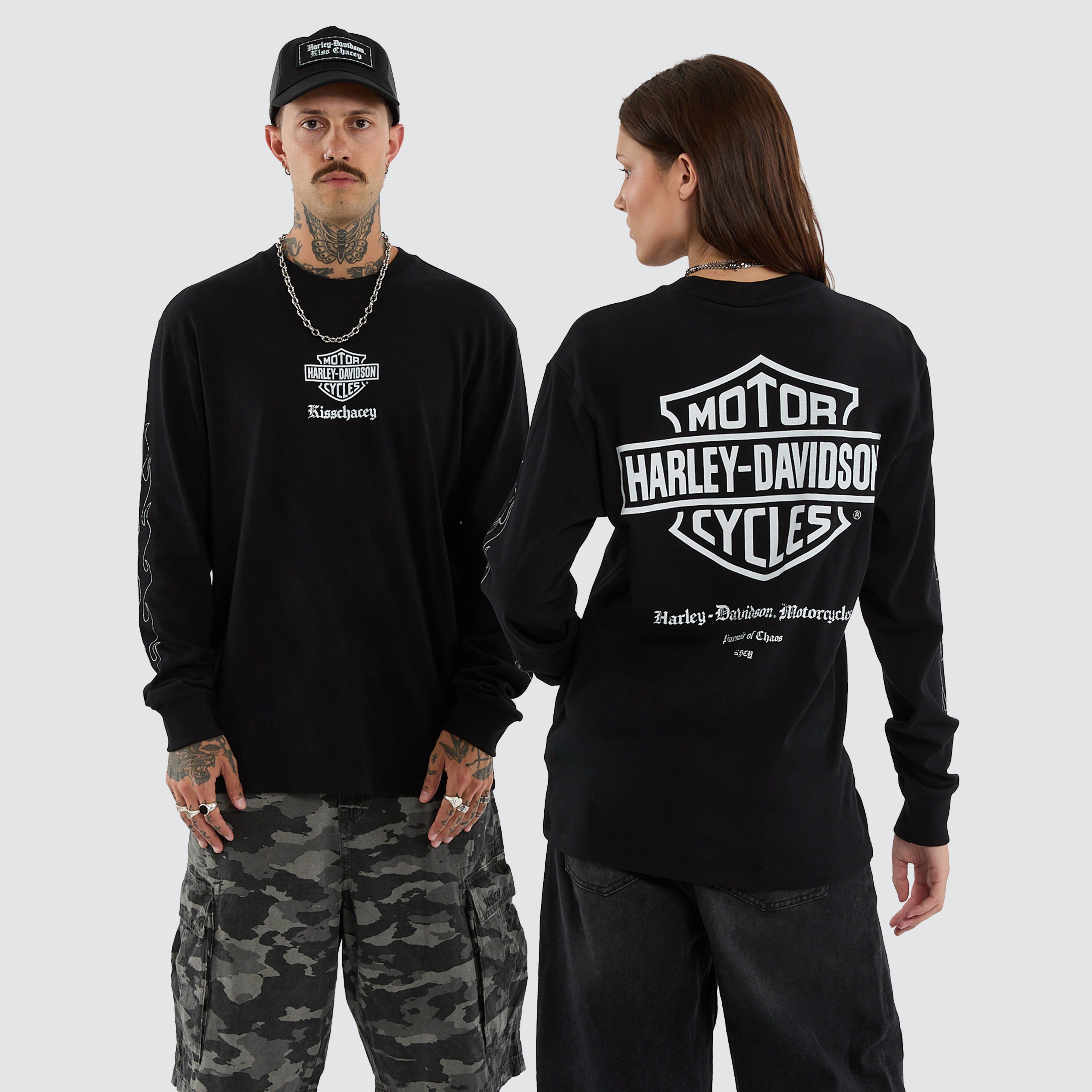 Flames Long Sleeve Tee Jet Black