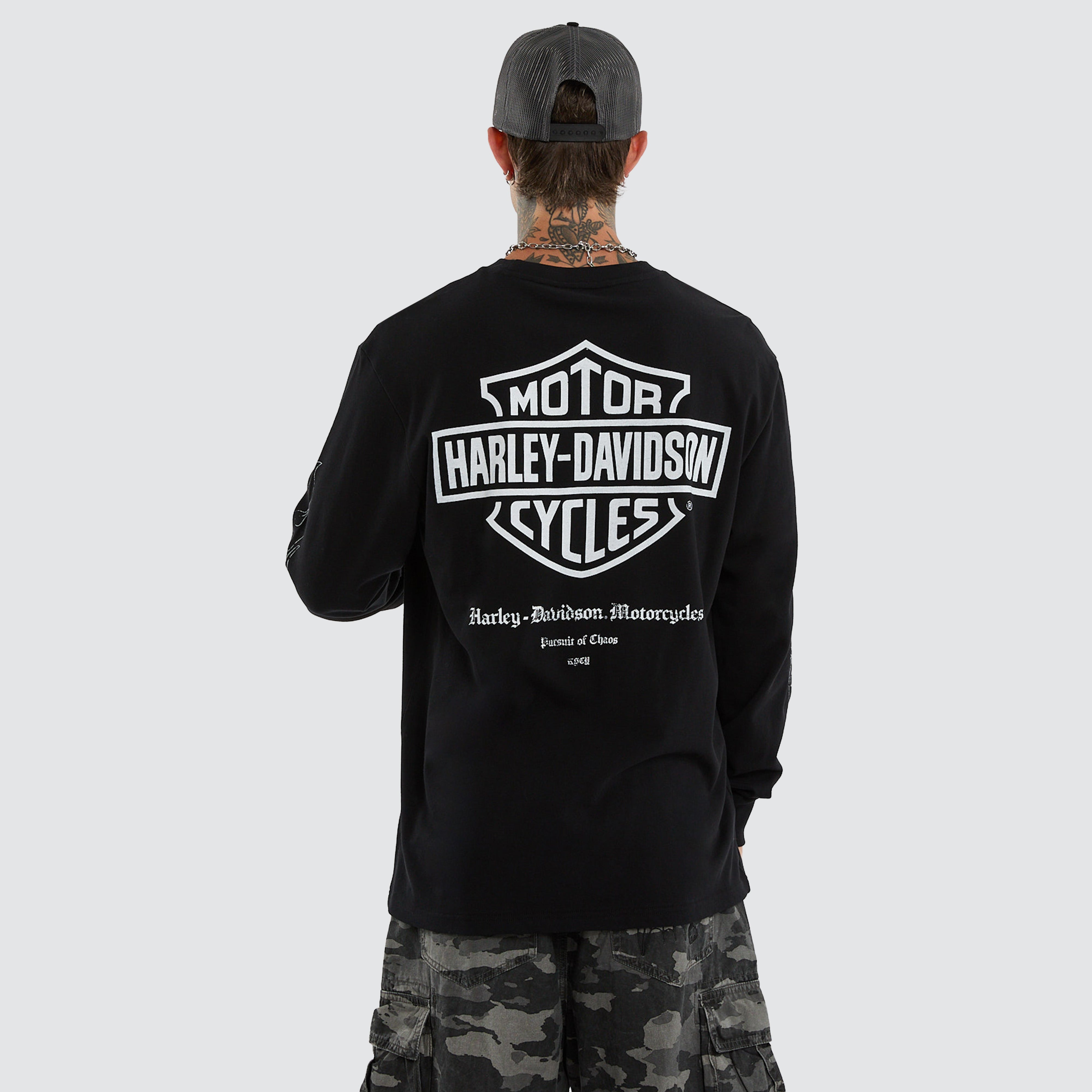 Flames Long Sleeve Tee Jet Black