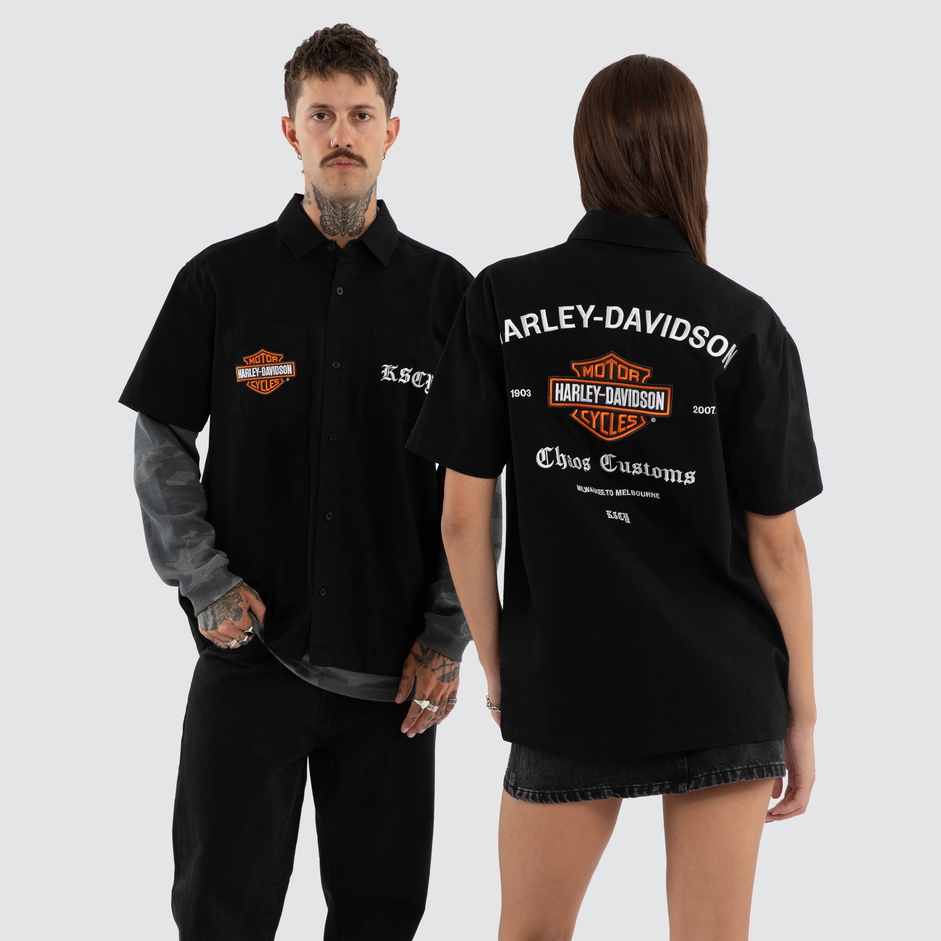 Customs Short Sleeve Mechanic Shirt Jet Black