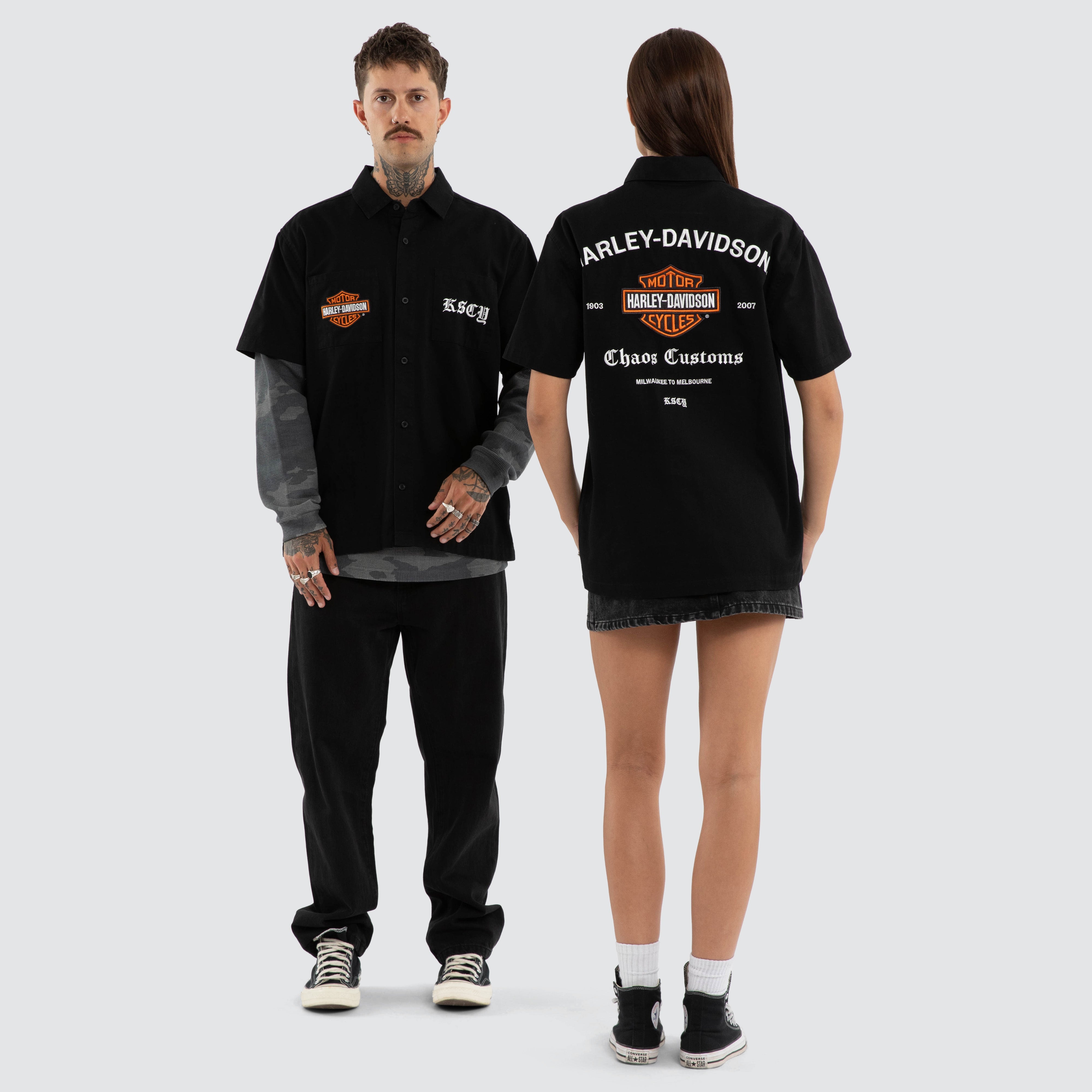 Customs Short Sleeve Mechanic Shirt Jet Black